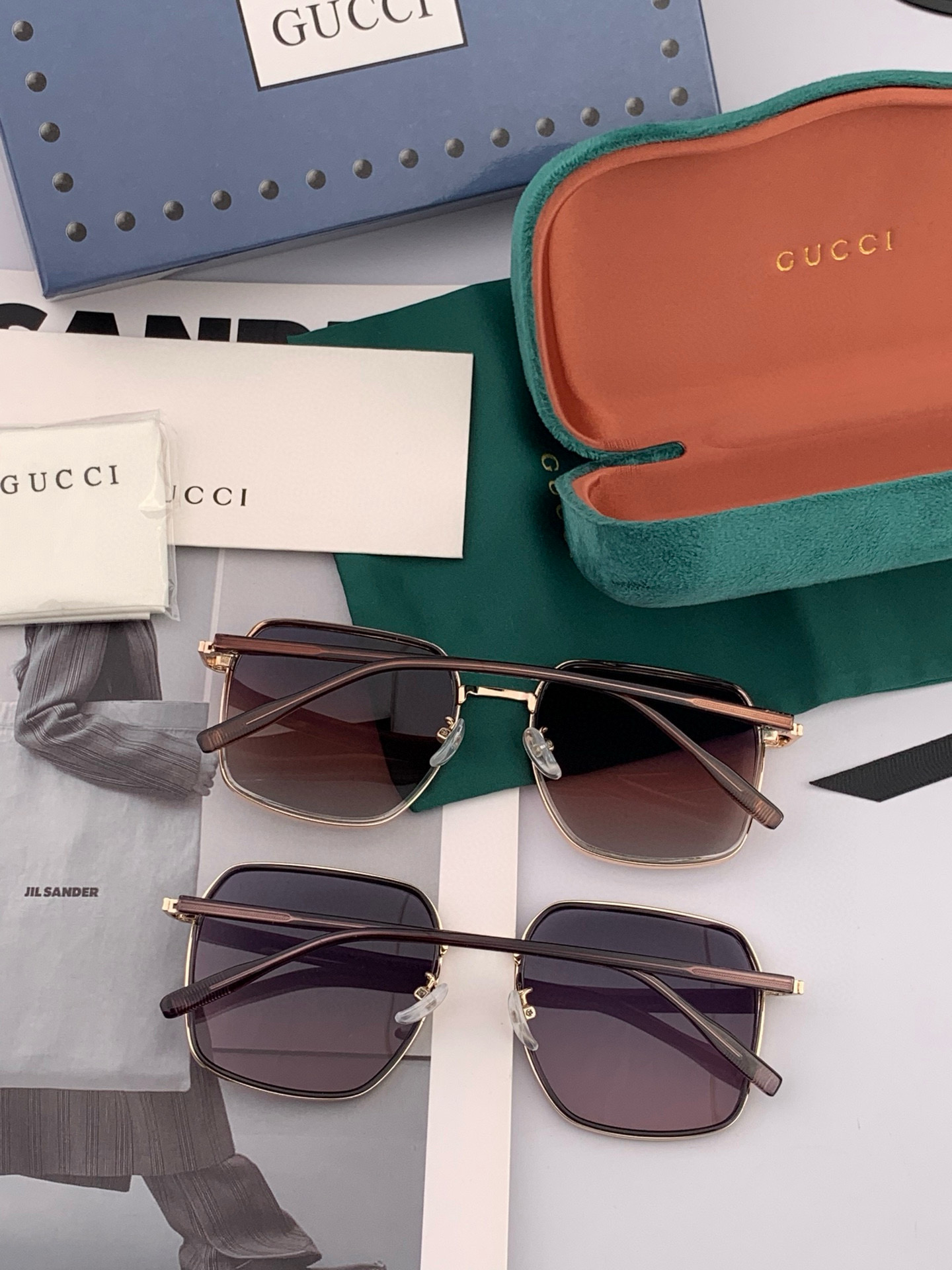 【偏光系列】Gucci 经典的方框设计，不挑脸型，无论搭配大衣还是连衣裙都非常显气质偏光镜片预防紫外线 