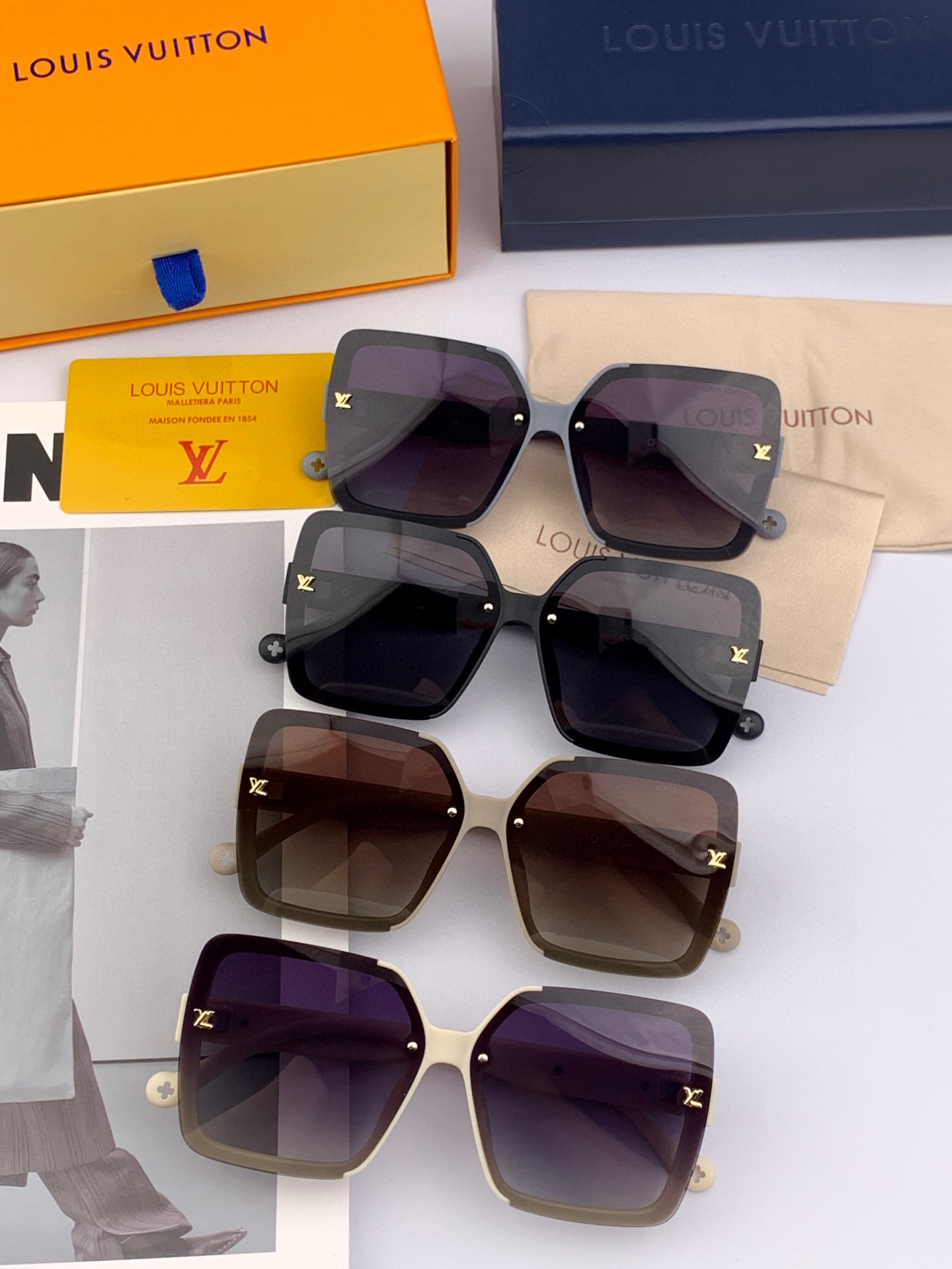 【TR偏光系列】lv大框太阳镜墨镜经典的方框设计，不挑脸型，无论搭配大衣还是连衣裙都非常显气质偏光镜片预