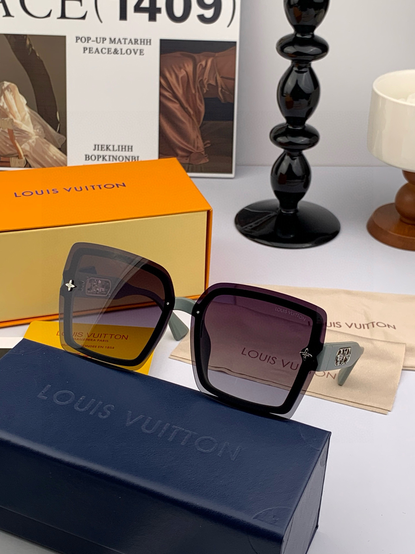 LV 太阳镜潮品官网模特同款 [玫瑰][玫瑰]四叶草🍀精致个性设计简约时尚 高品质值得拥有绝对潮爆整个夏