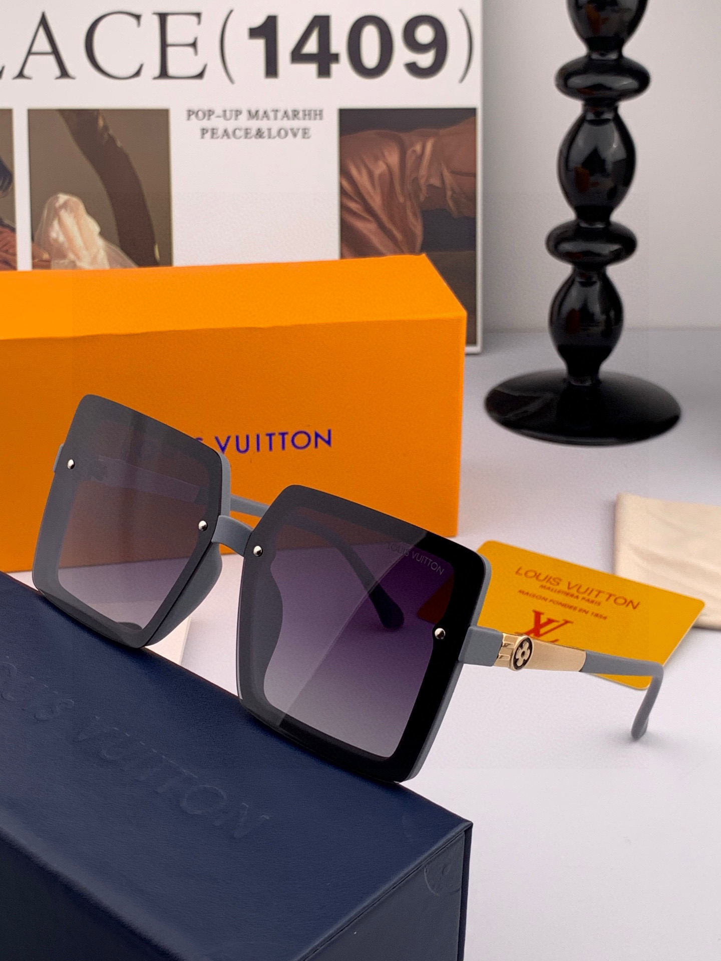 【TR偏光系列】lv大框太阳镜墨镜经典的方框设计，不挑脸型，无论搭配大衣还是连衣裙都非常显气质偏光镜片预