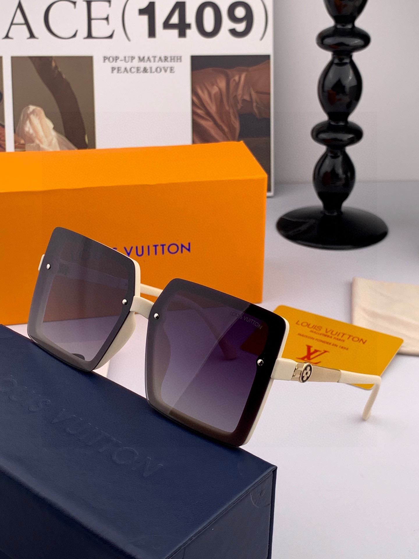 【TR偏光系列】lv大框太阳镜墨镜经典的方框设计，不挑脸型，无论搭配大衣还是连衣裙都非常显气质偏光镜片预