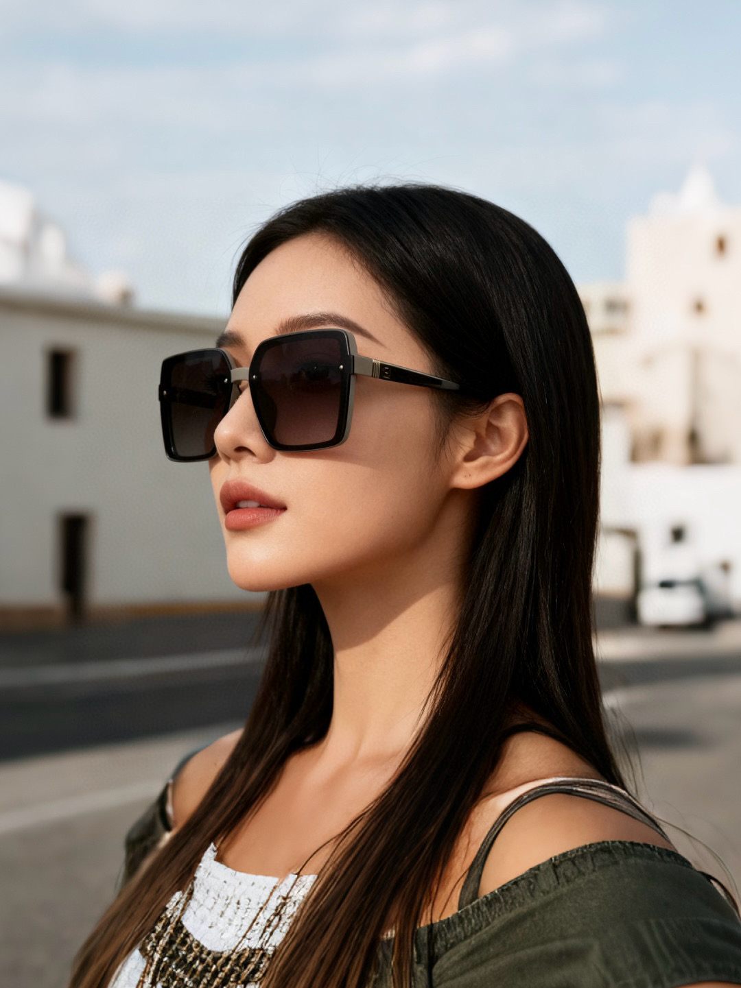 🔺 【芬迪】2025开春新款 潮流爆款 时尚方框偏光太阳镜 高品质 佩戴舒适 网红潮款墨镜 女士高清偏光