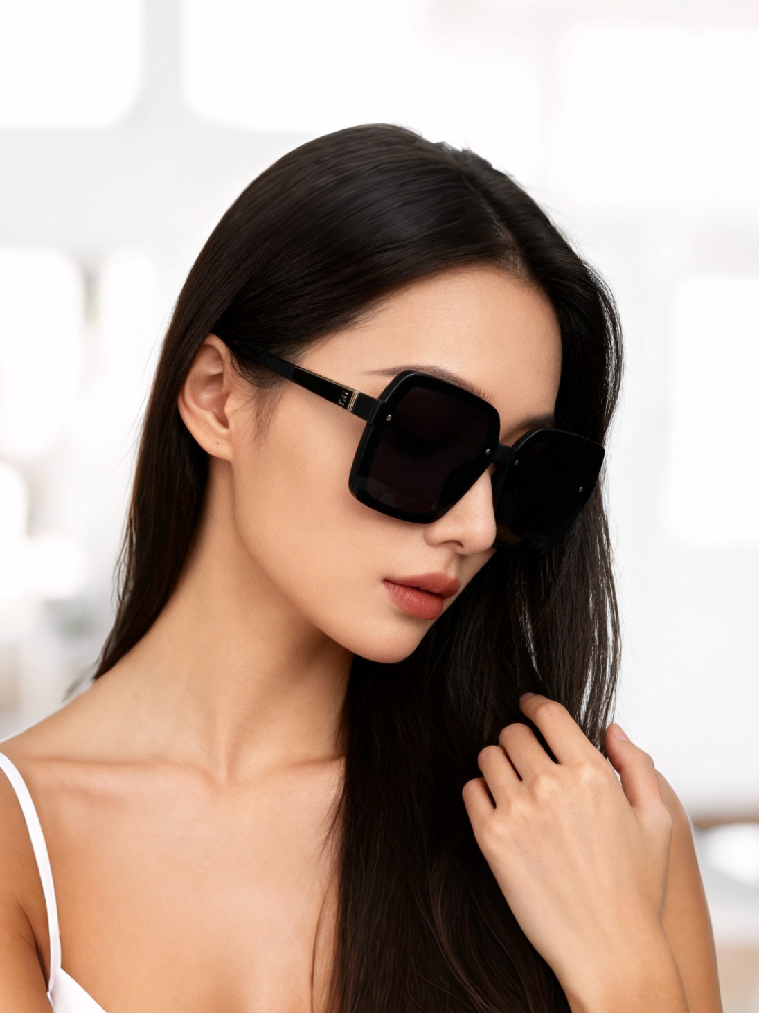 🔺 【芬迪】2025开春新款 潮流爆款 时尚方框偏光太阳镜 高品质 佩戴舒适 网红潮款墨镜 女士高清偏光