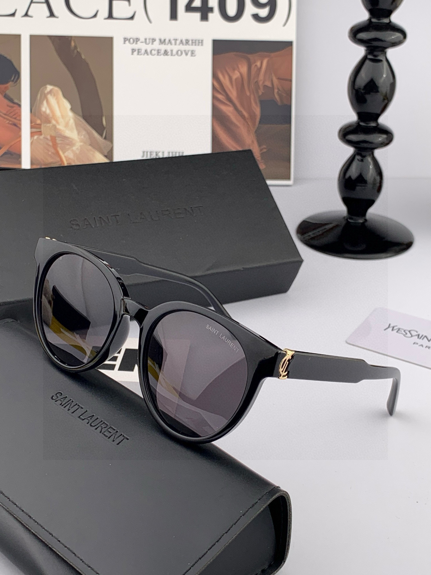 👑 【新款】🕶🔝🔝🔝🎁🎁🎁时尚百搭 超显脸小 佩戴舒适品牌:Ysl 圣罗兰 💎 材质: 加厚偏光镜片型号