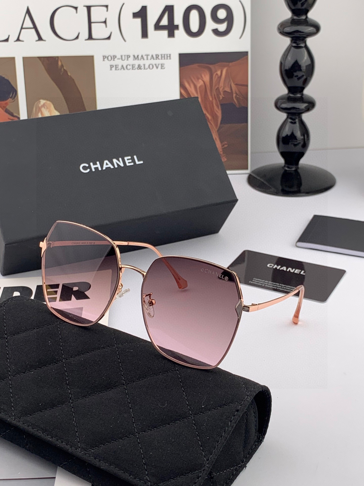 【CHANEL】香奈儿 新款尼龙偏光太眼镜，无框钻石 切边更有质感，大气女人范儿，大脸小脸都好看 ！型号