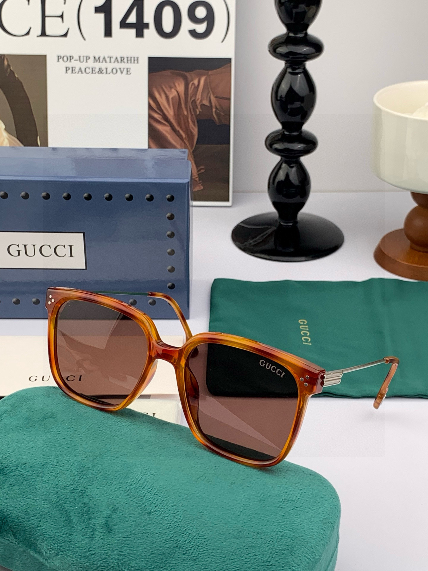 🔺 【GUCCI】2025开春新款 潮流爆款 时尚方框偏光太阳镜 高品质 佩戴舒适 网红潮款墨镜 女士高