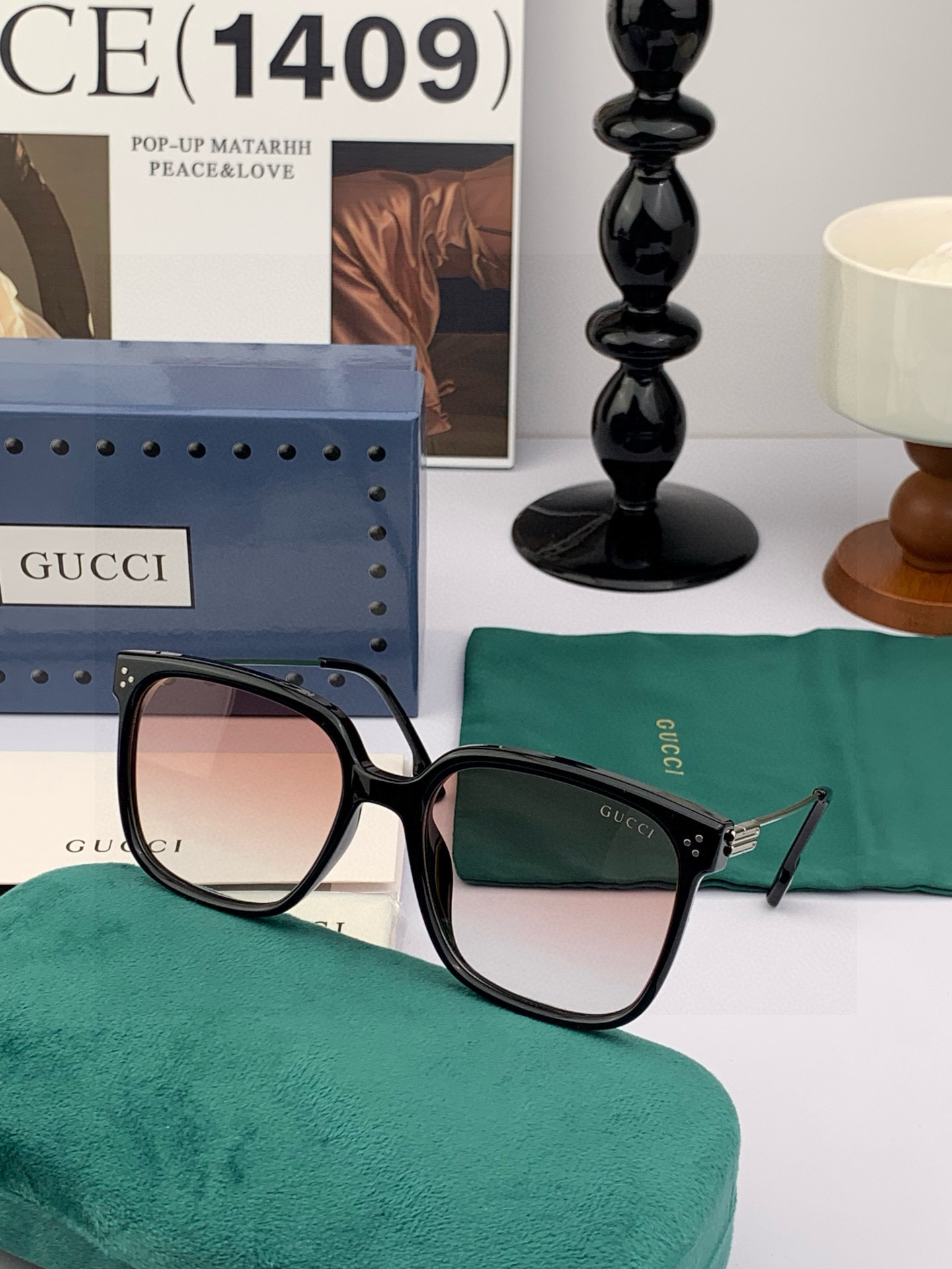 🔺 【GUCCI】2025开春新款 潮流爆款 时尚方框偏光太阳镜 高品质 佩戴舒适 网红潮款墨镜 女士高