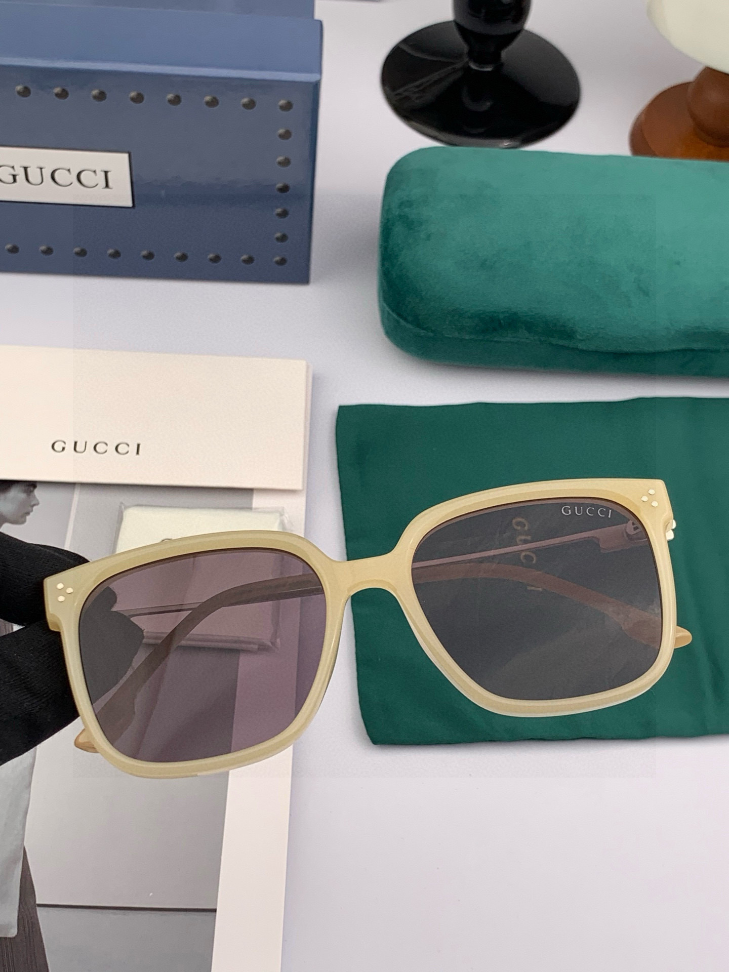 🔺 【GUCCI】2025开春新款 潮流爆款 时尚方框偏光太阳镜 高品质 佩戴舒适 网红潮款墨镜 女士高