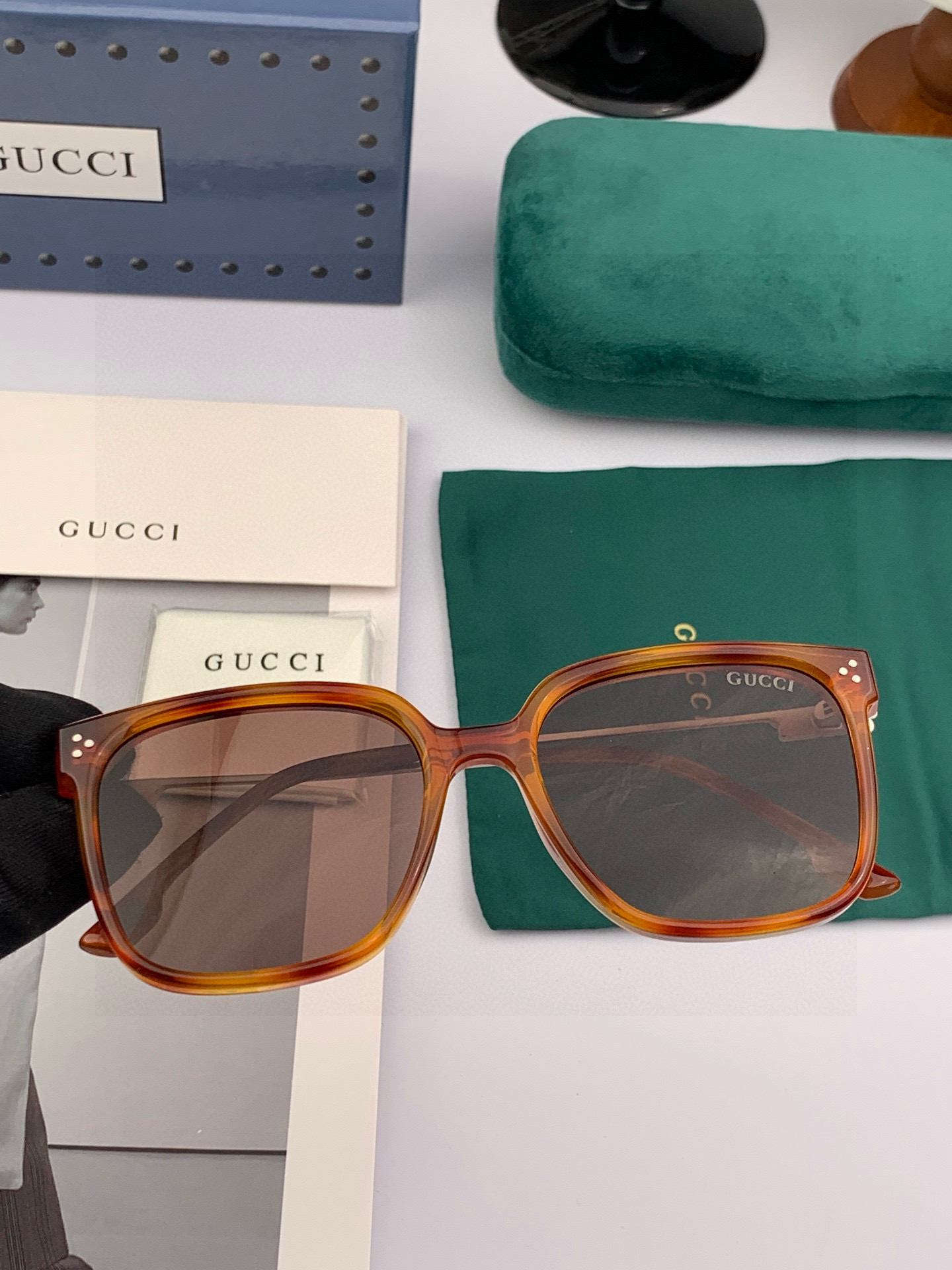 🔺 【GUCCI】2025开春新款 潮流爆款 时尚方框偏光太阳镜 高品质 佩戴舒适 网红潮款墨镜 女士高