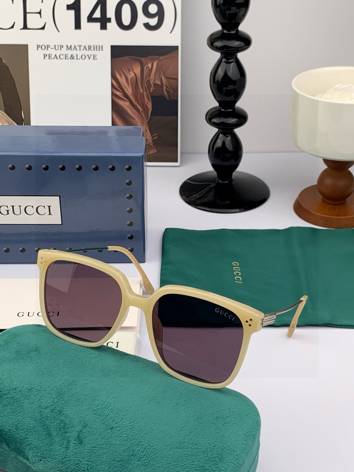 🔺 【GUCCI】2025开春新款 潮流爆款 时尚方框偏光太阳镜 高品质 佩戴舒适 网红潮款墨镜 女士高