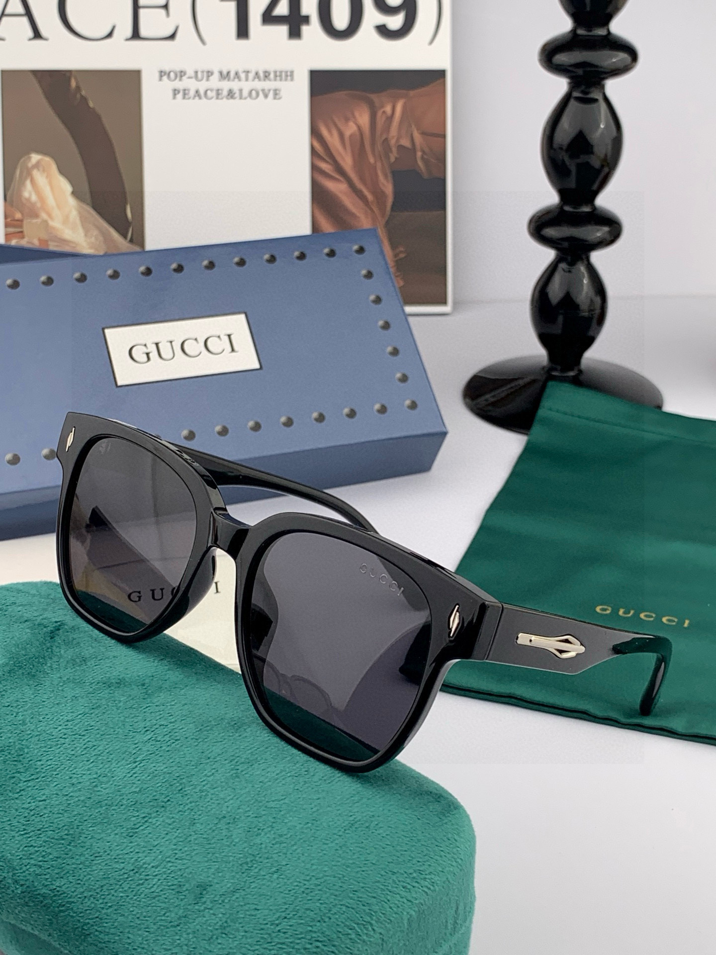 🔺 【GUCCI-偏光太阳镜】2025开春新款 潮流爆款 时尚方框偏光太阳镜 高品质 佩戴舒适 网红潮款
