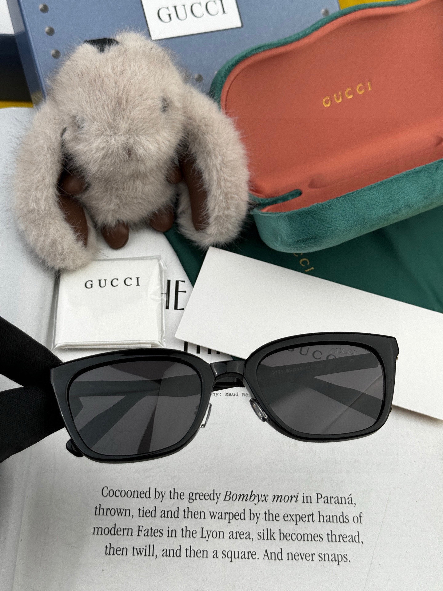 🔺 【GUCCI】2025开春新款 潮流爆款 时尚折叠方框尼龙偏光太阳镜 高品质 佩戴舒适 网红潮款墨镜