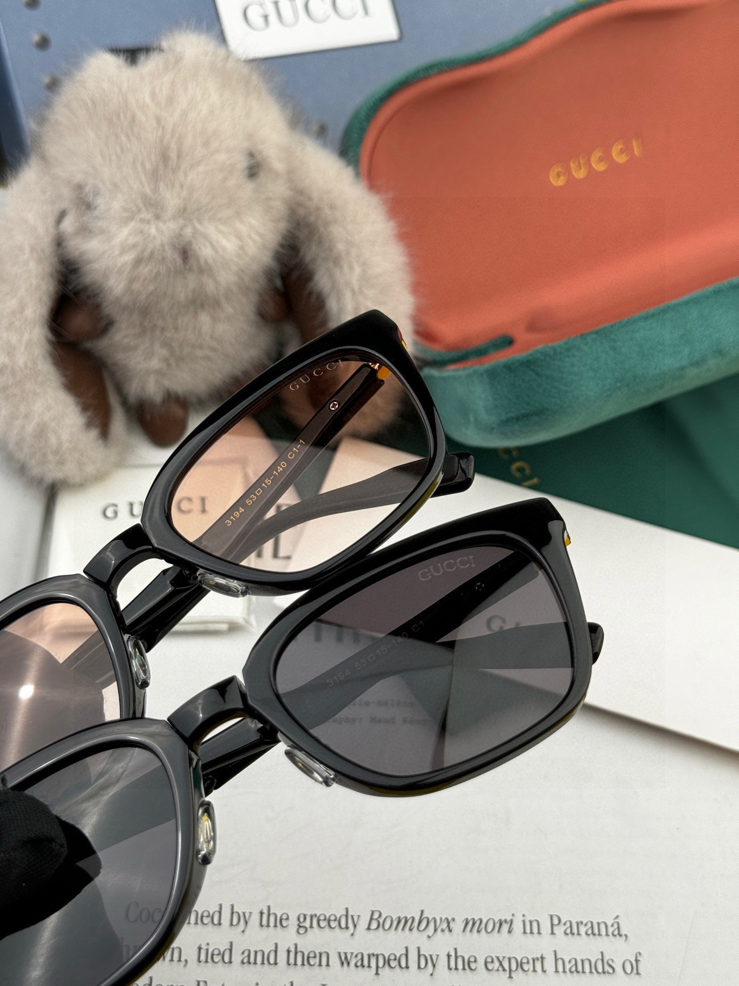 🔺 【GUCCI】2025开春新款 潮流爆款 时尚折叠方框尼龙偏光太阳镜 高品质 佩戴舒适 网红潮款墨镜