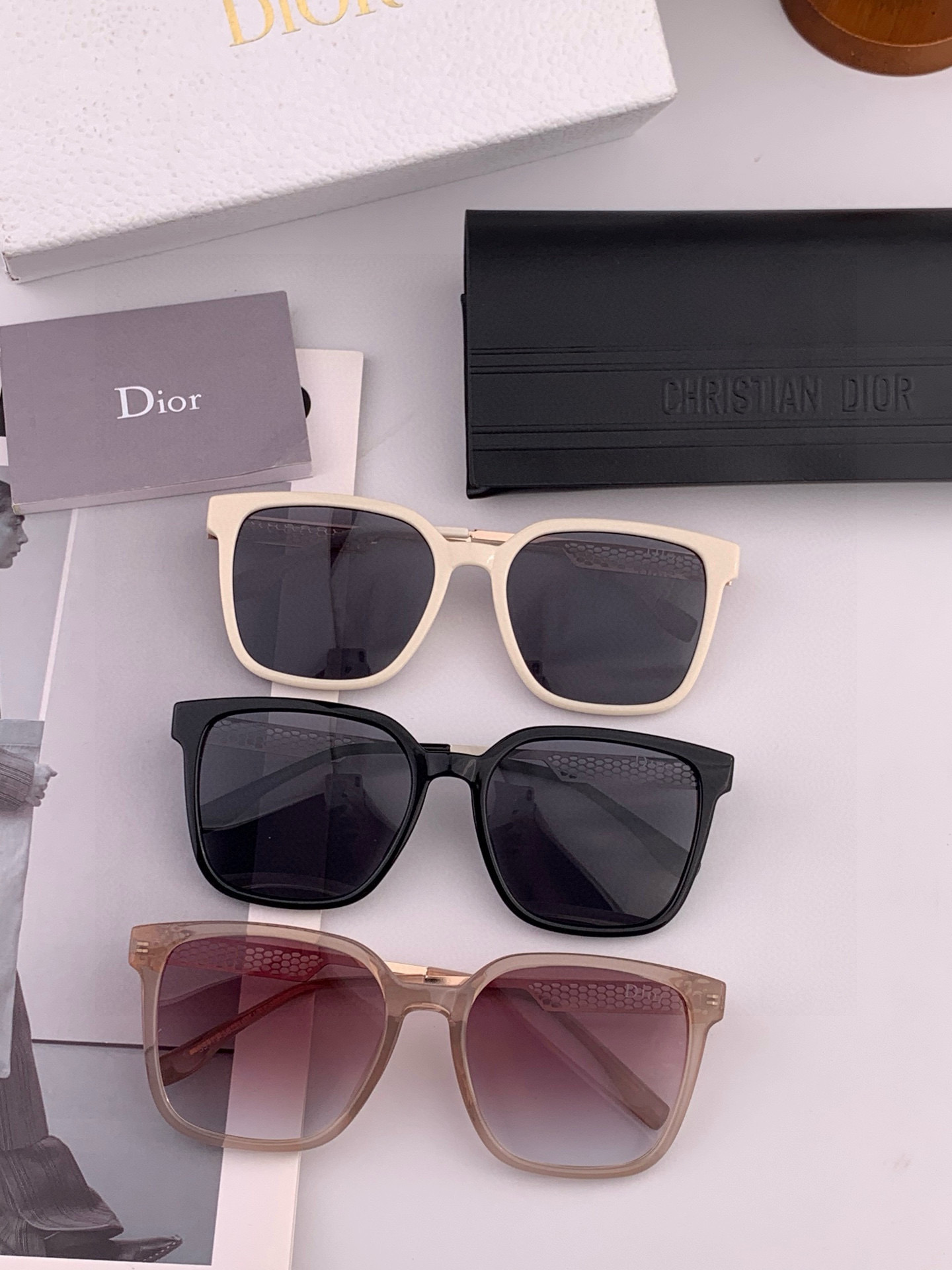 🔺 【DIOR】2025开春新款 潮流爆款 时尚方框偏光太阳镜 高品质 佩戴舒适 网红潮款墨镜 女士高清