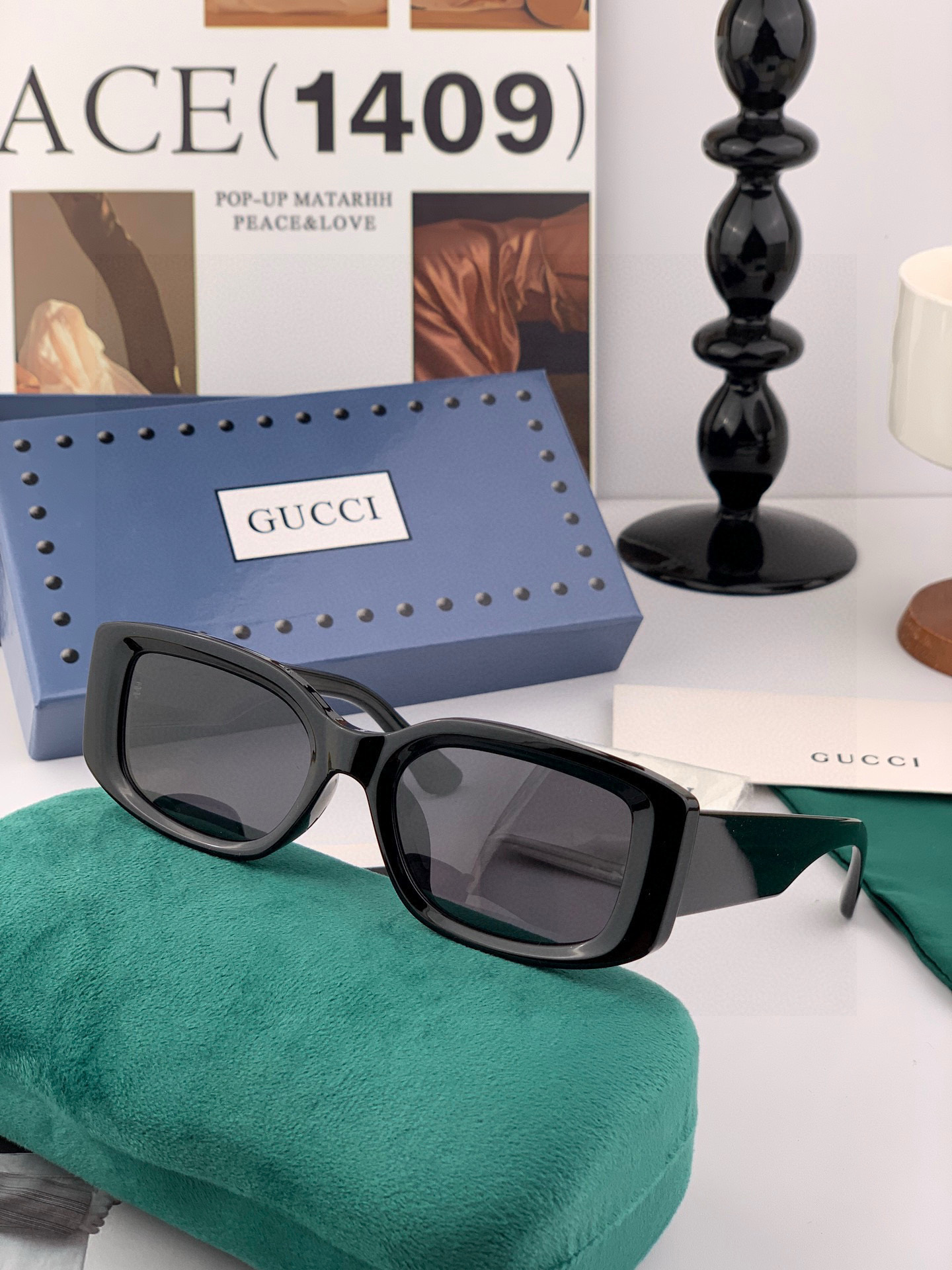 🔺 【GUCCI】2025开春新款 潮流爆款 时尚方框偏光太阳镜 高品质 佩戴舒适 网红潮款墨镜 女士高