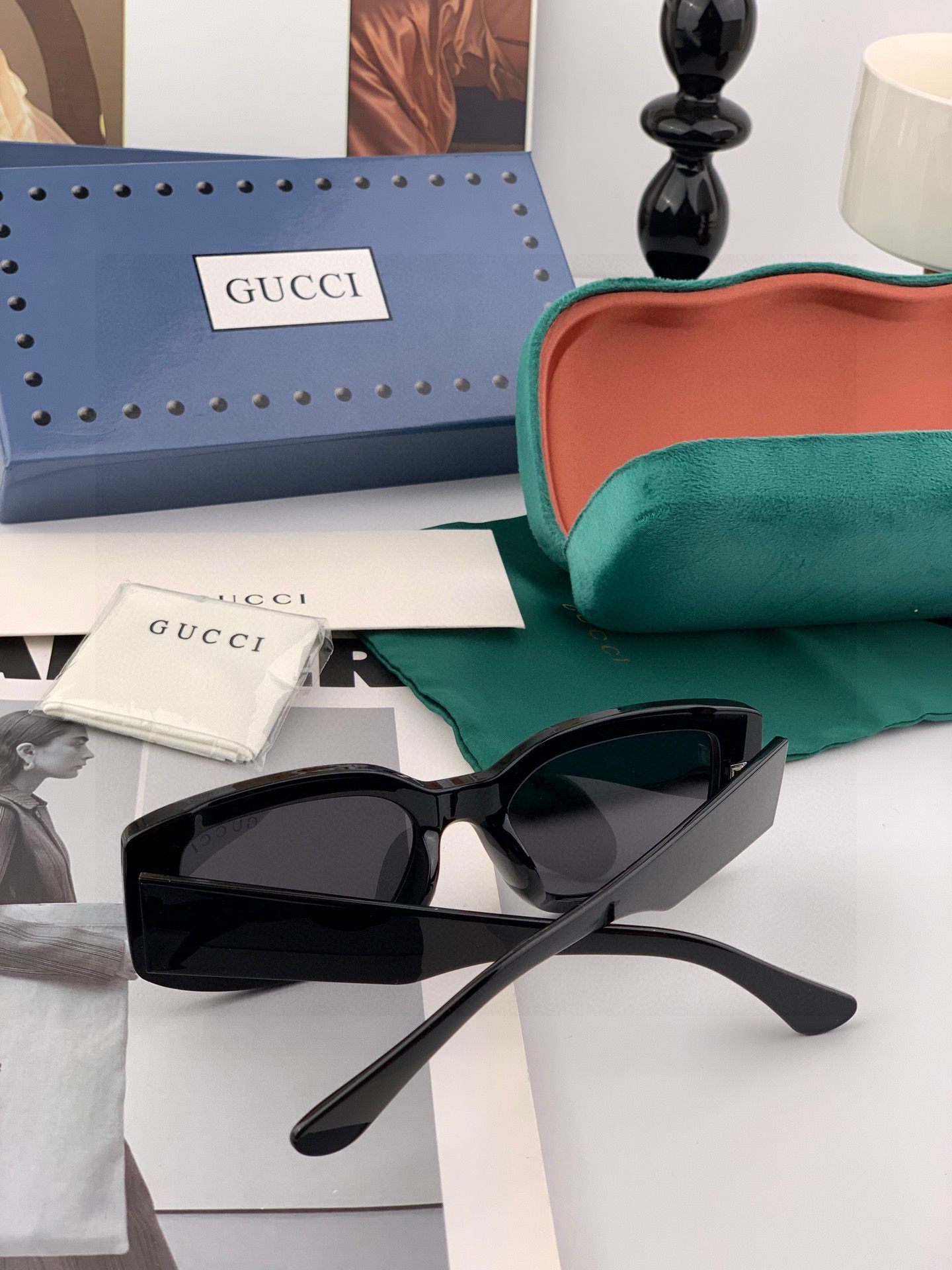 🔺 【GUCCI】2025开春新款 潮流爆款 时尚方框偏光太阳镜 高品质 佩戴舒适 网红潮款墨镜 女士高