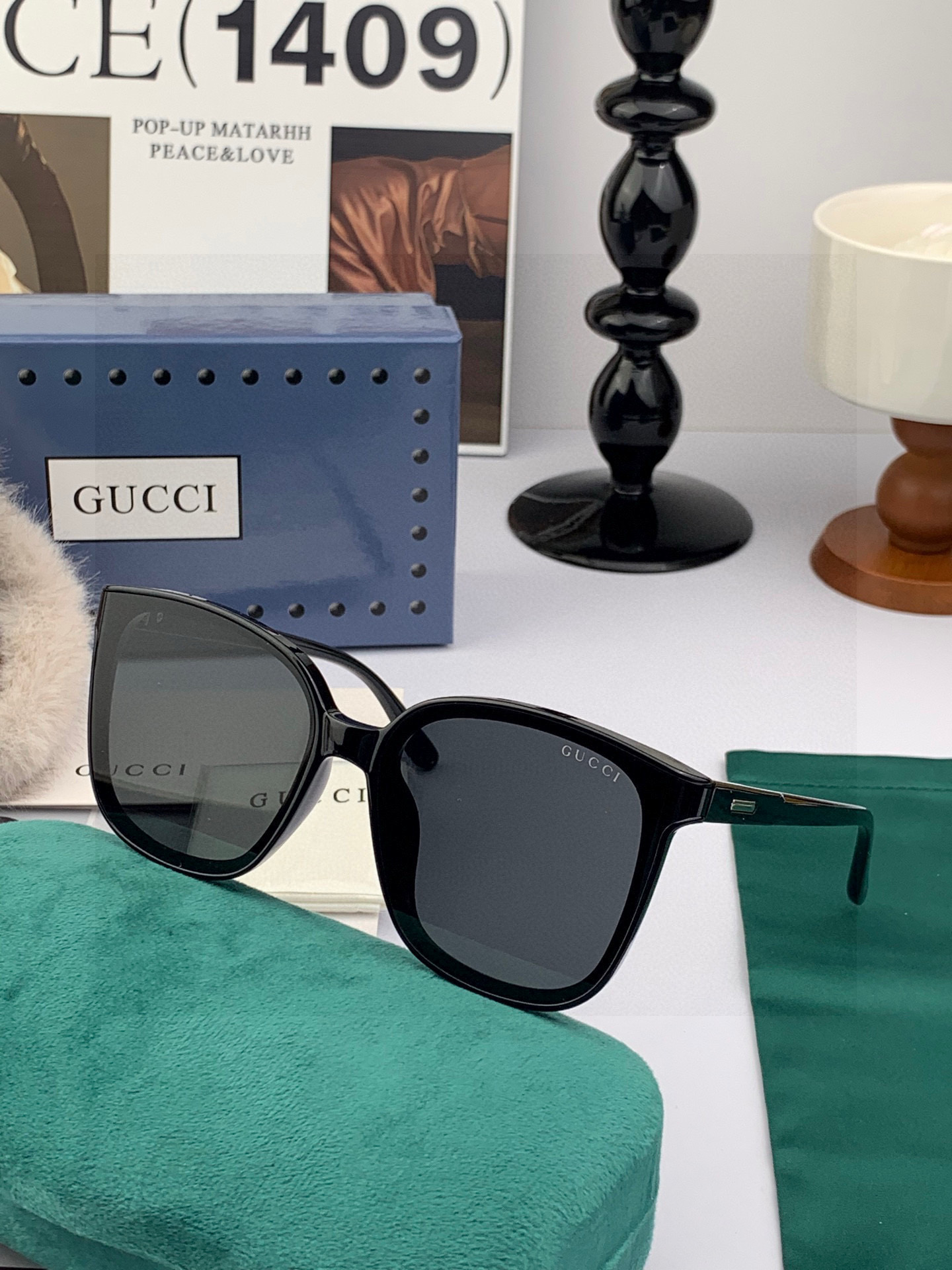 🔺 【GUCCI】2025开春新款 潮流爆款 时尚方框偏光太阳镜 高品质 佩戴舒适 网红潮款墨镜 女士高