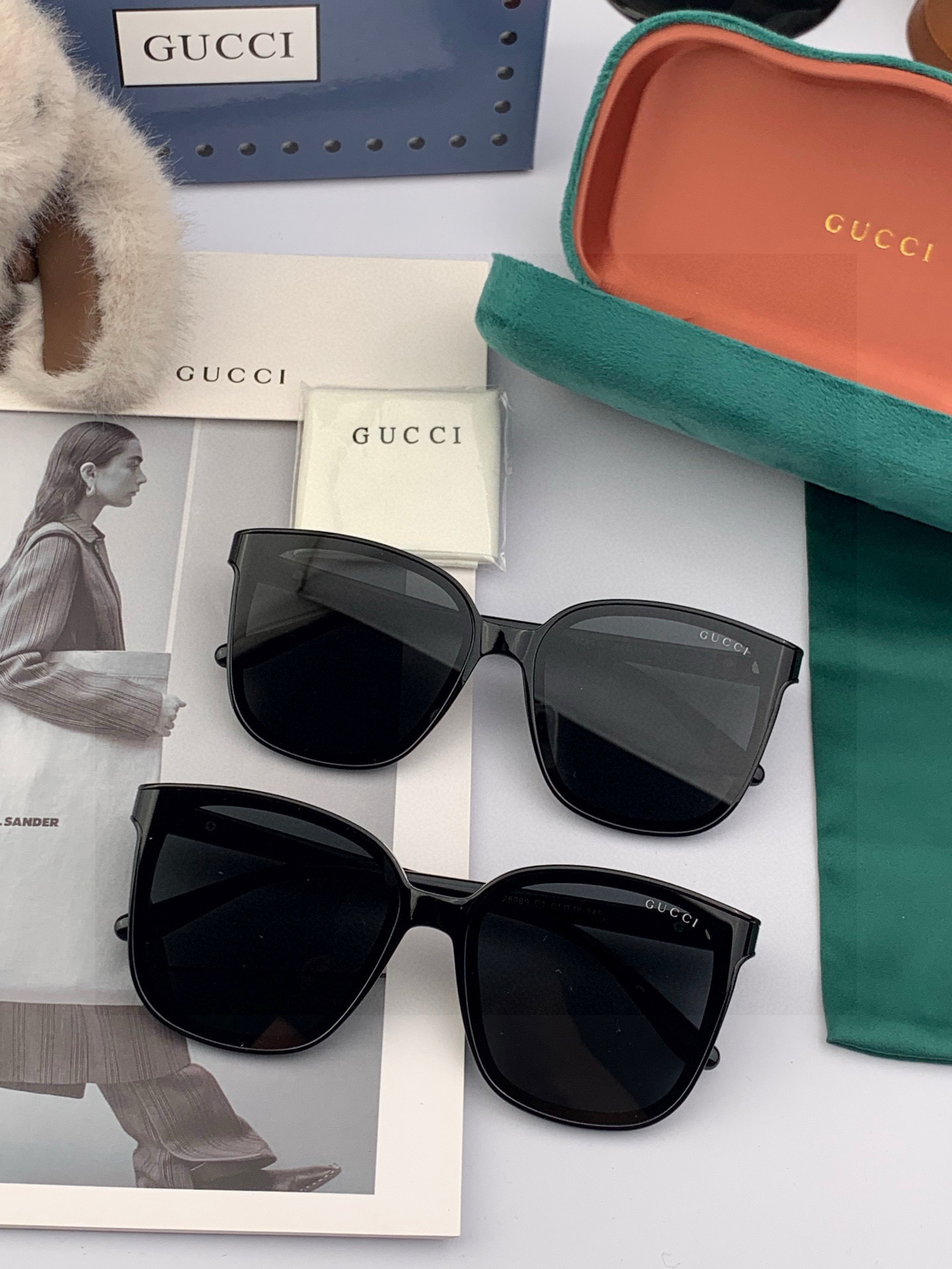 🔺 【GUCCI】2025开春新款 潮流爆款 时尚方框偏光太阳镜 高品质 佩戴舒适 网红潮款墨镜 女士高