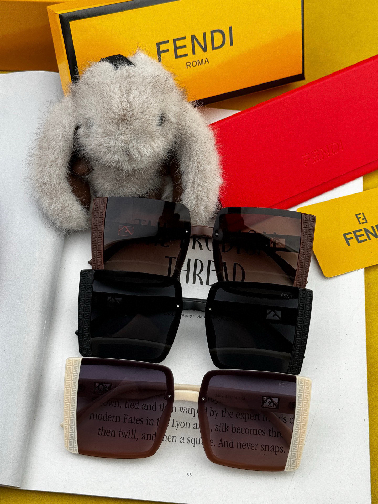 🔺 【芬迪】2025开春新款 潮流爆款 时尚方框偏光太阳镜 高品质 佩戴舒适 网红潮款墨镜 女士高清偏光