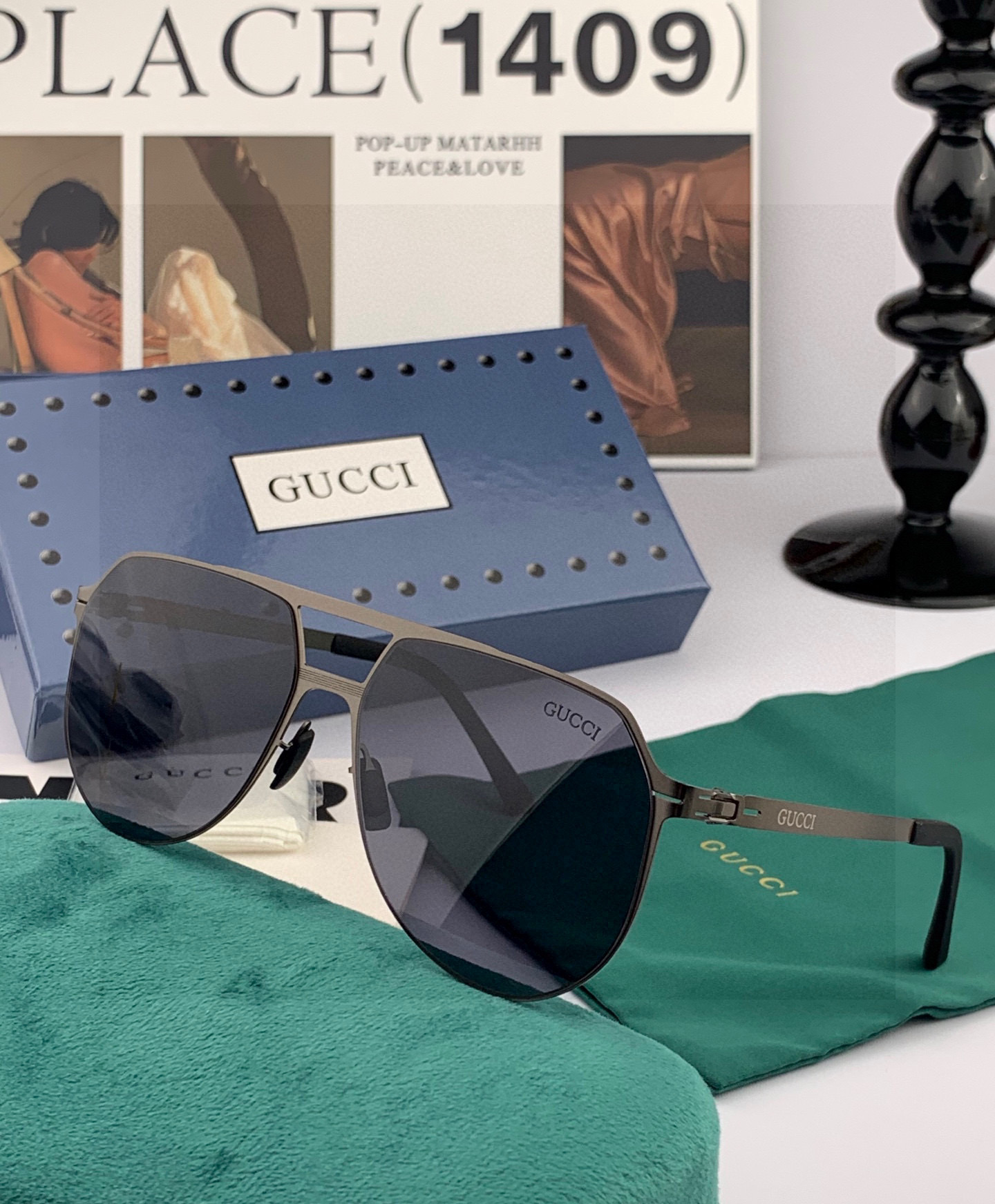 ♦️ GUCCI 2025新款男女情侣款太阳镜多边形墨镜iP电镀永不褪色 超轻超有弹性整幅眼镜无螺丝重要