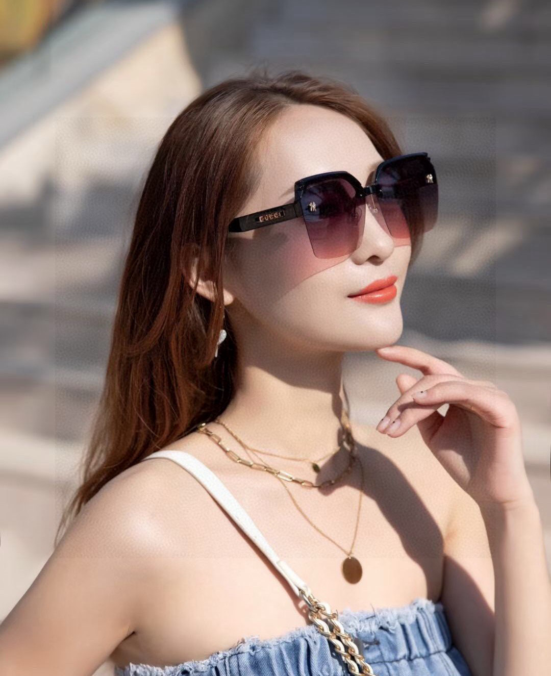 【TR偏光系列】Gucci 经典的方框设计，不挑脸型，无论搭配大衣还是连衣裙都非常显气质偏光镜片预防紫外