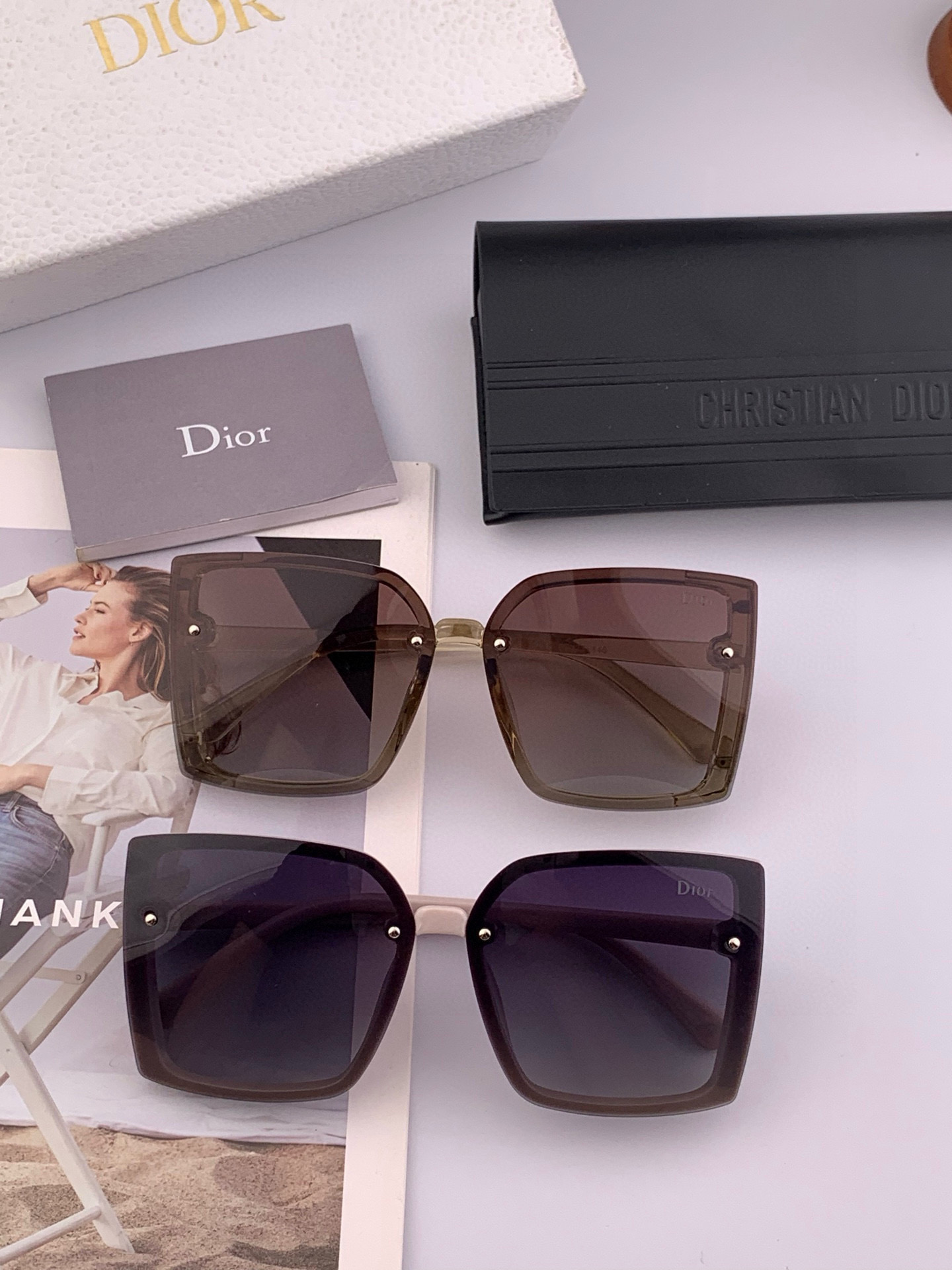 DIOR 开春新款 潮流爆款 时尚方框太阳镜 高品质 佩戴舒适 网红潮款墨镜 型号CD2985