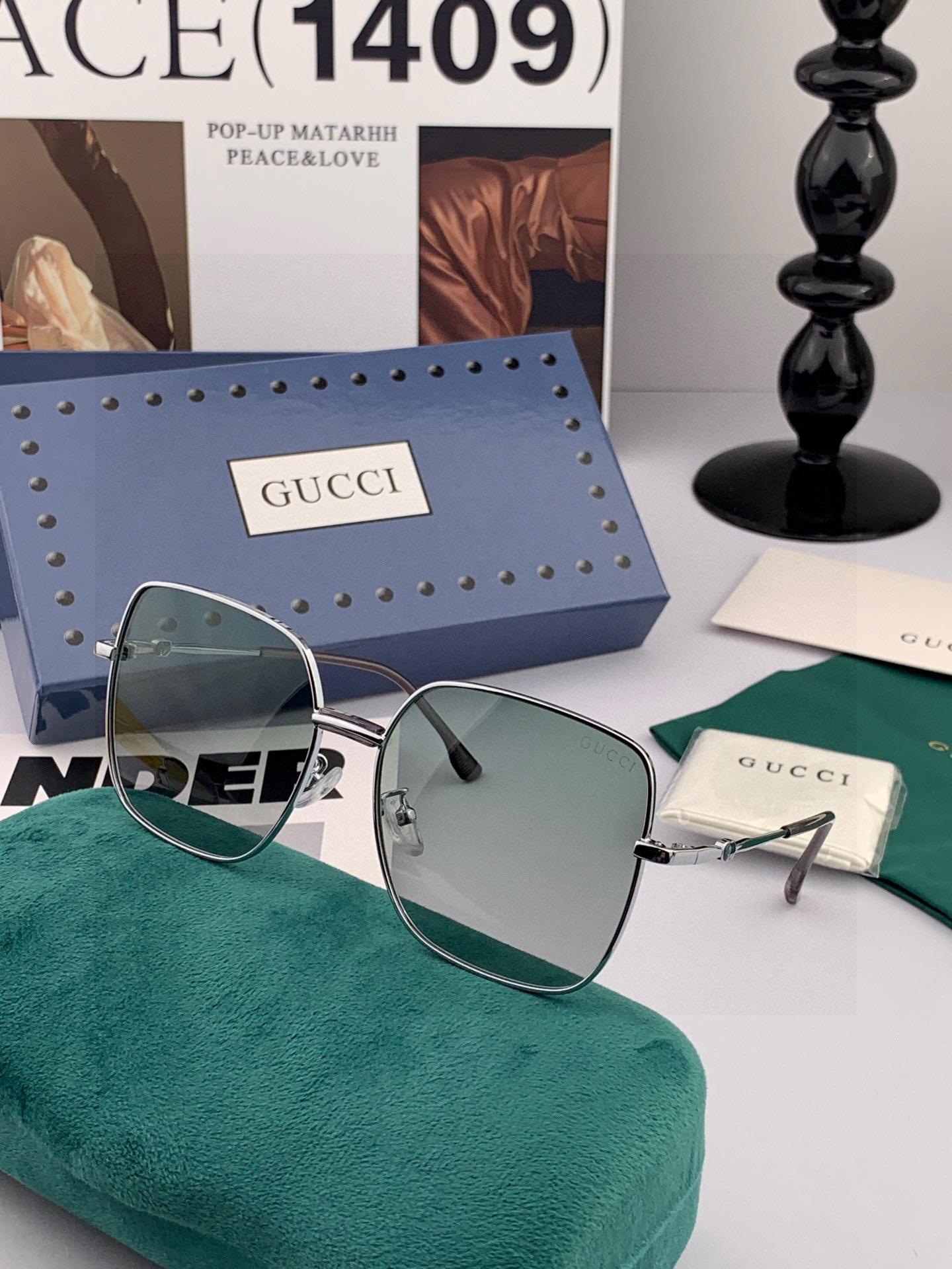 GUCCI 2025开春新款太阳镜 各路网红纷纷带起气场满分‼️ 俏皮甜美.上脸效果更佳.金属质感超好 