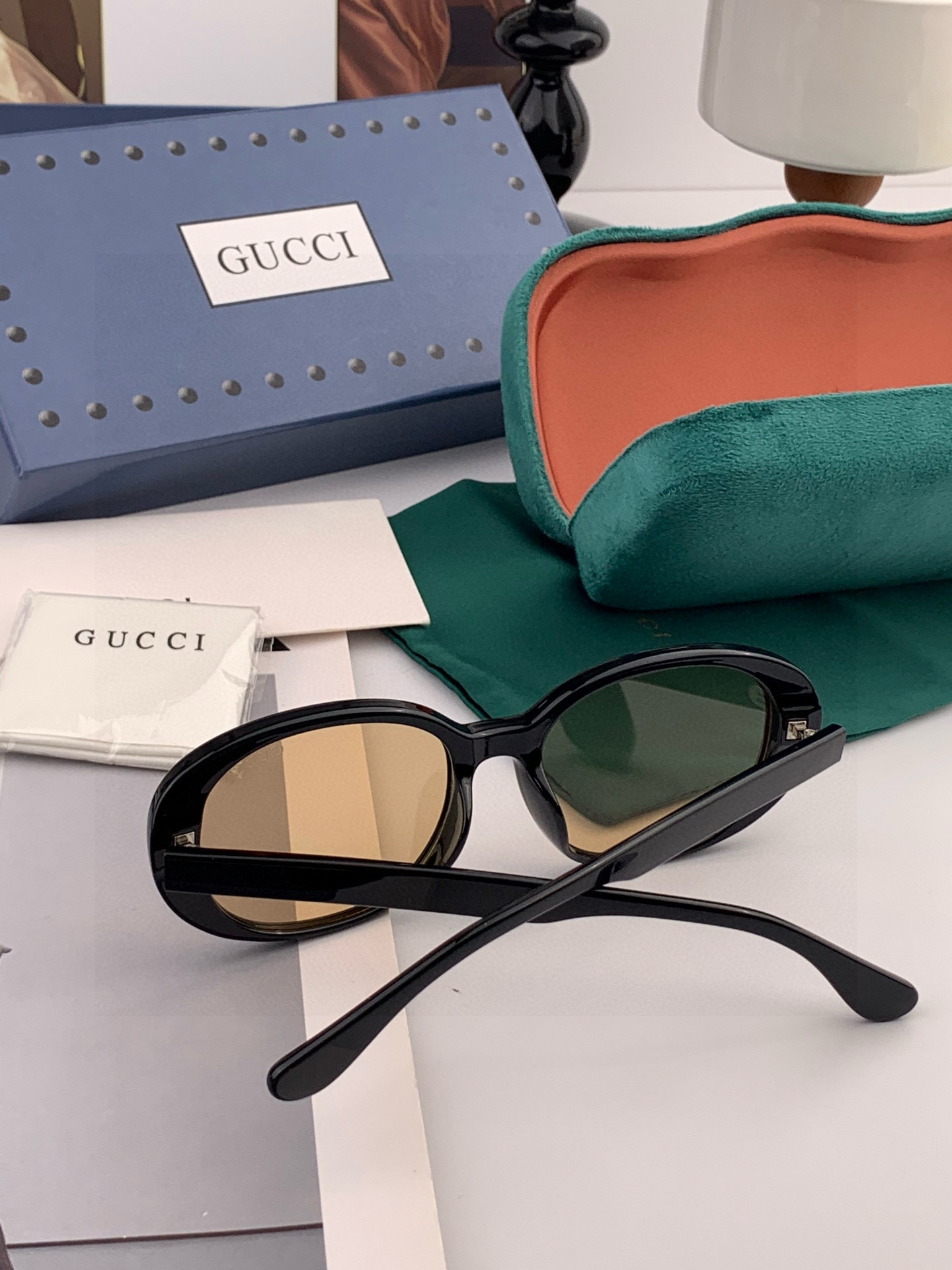 🔺 【GUCCI】开春新款 潮流爆款 时尚方框偏光太阳镜 高品质 佩戴舒适 网红潮款墨镜 女士高清尼龙偏