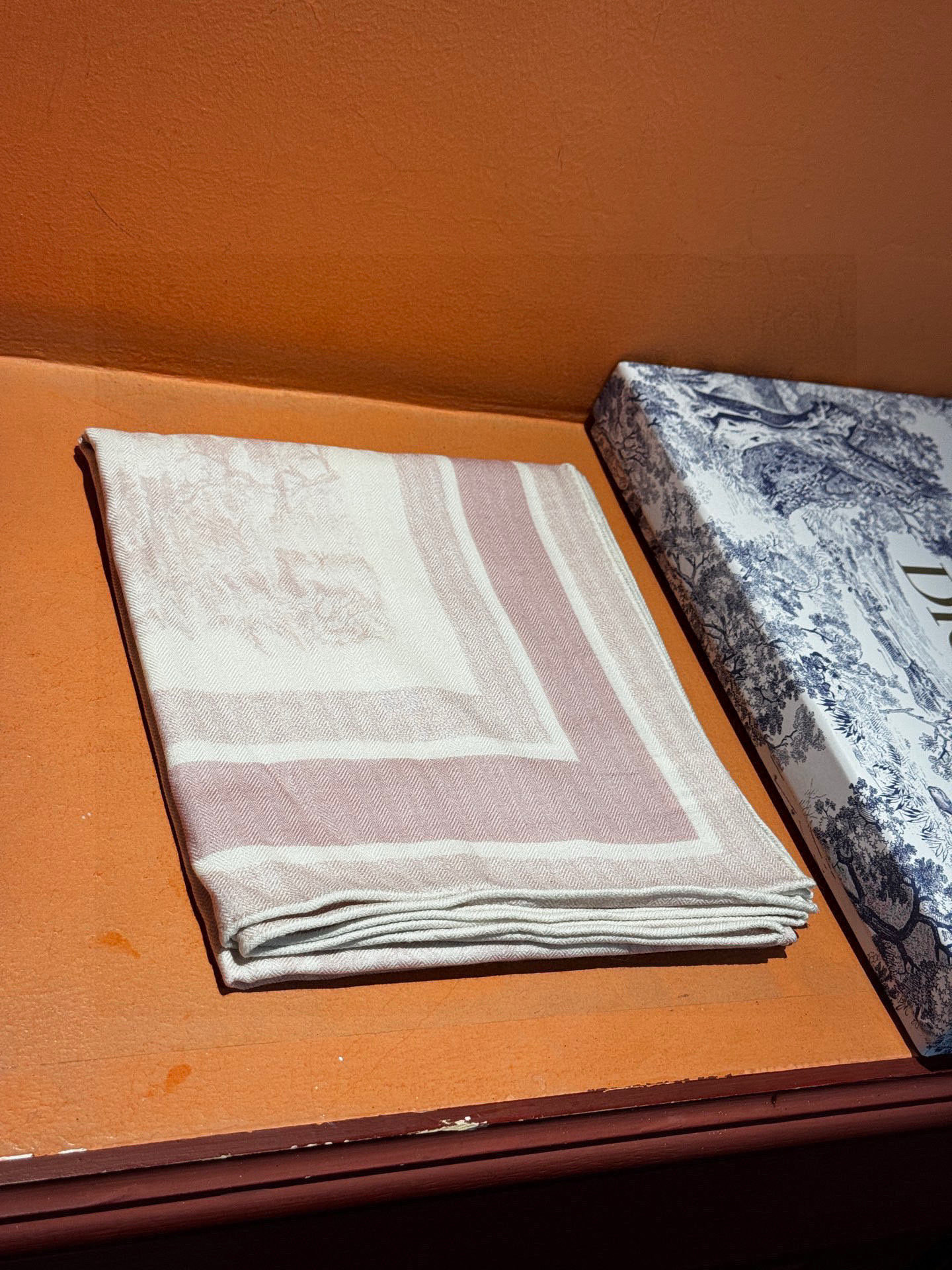 上新❤️ 𝐃𝐈𝐎𝐑 2025早春新款 《茹伊丛手绘方巾》size：110x110 cm 【双面同色丝绒方