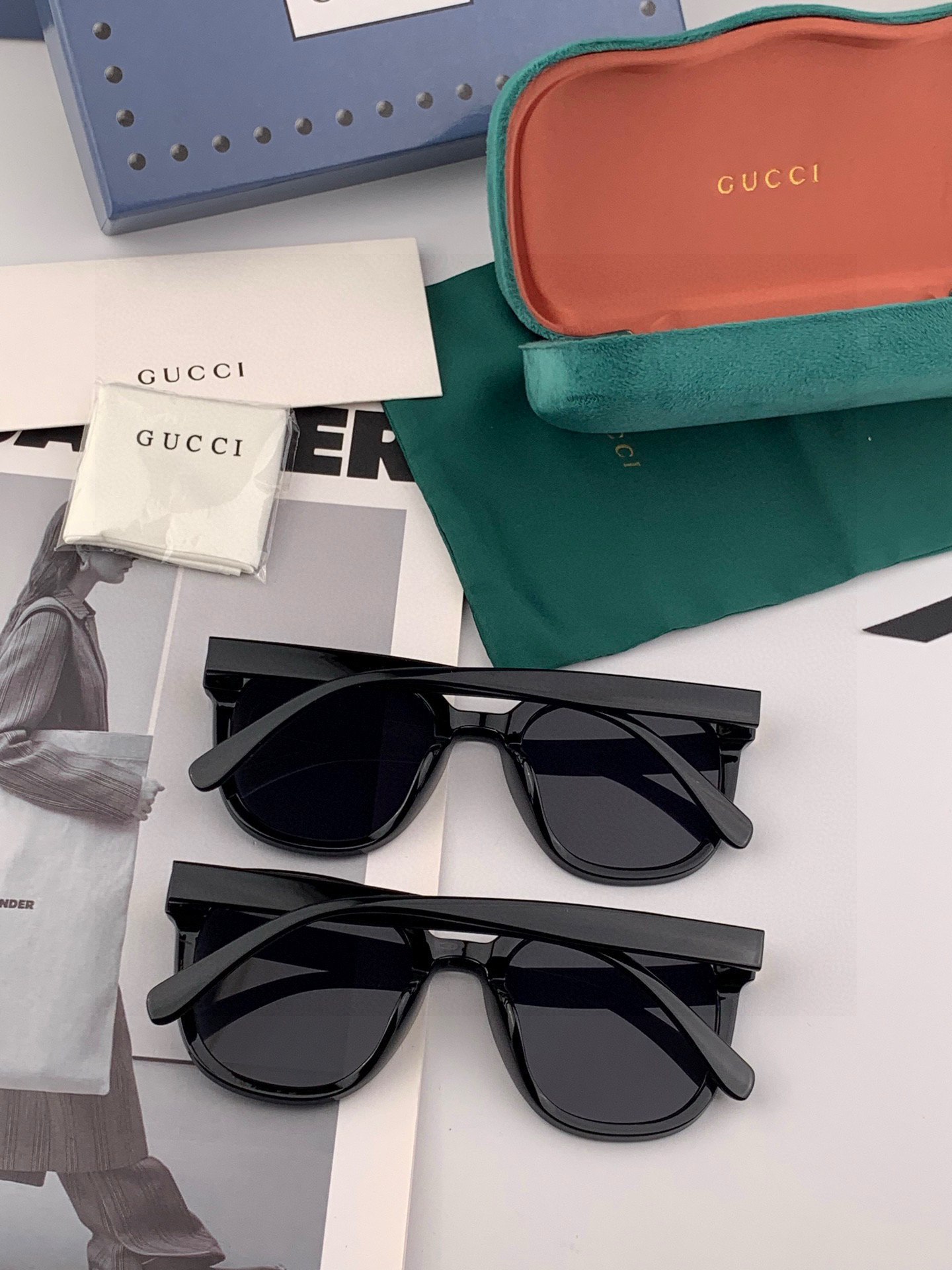 🔺 【GUCCI】2025开春新款 潮流爆款 时尚方框偏光太阳镜 高品质 佩戴舒适 网红潮款墨镜 女士高