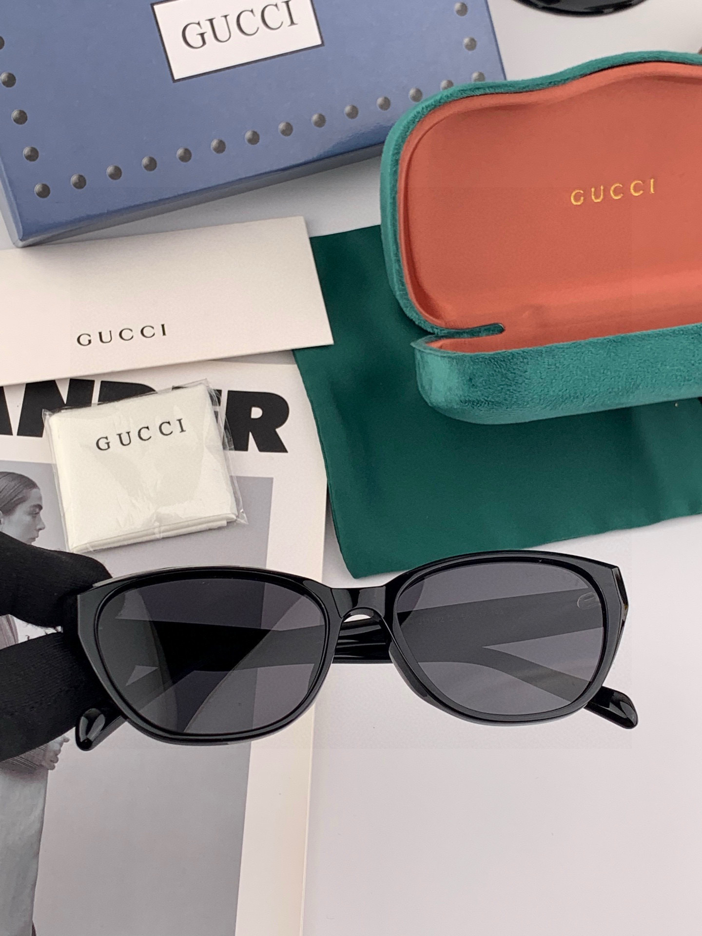 🔺 【GUCCI】2025开春新款 潮流爆款 时尚方框偏光太阳镜 高品质 佩戴舒适 网红潮款墨镜 女士高