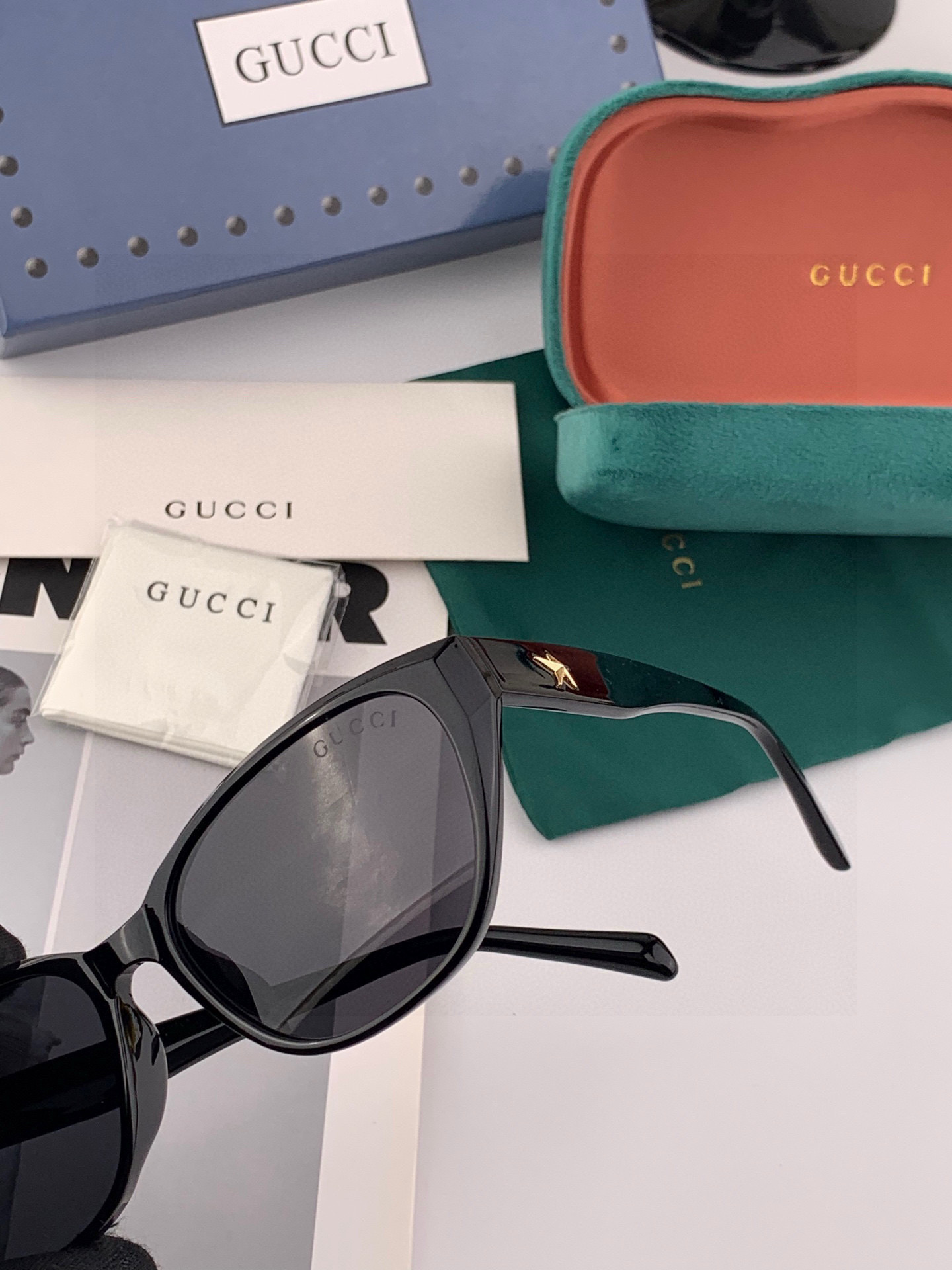 🔺 【GUCCI】2025开春新款 潮流爆款 时尚方框偏光太阳镜 高品质 佩戴舒适 网红潮款墨镜 女士高
