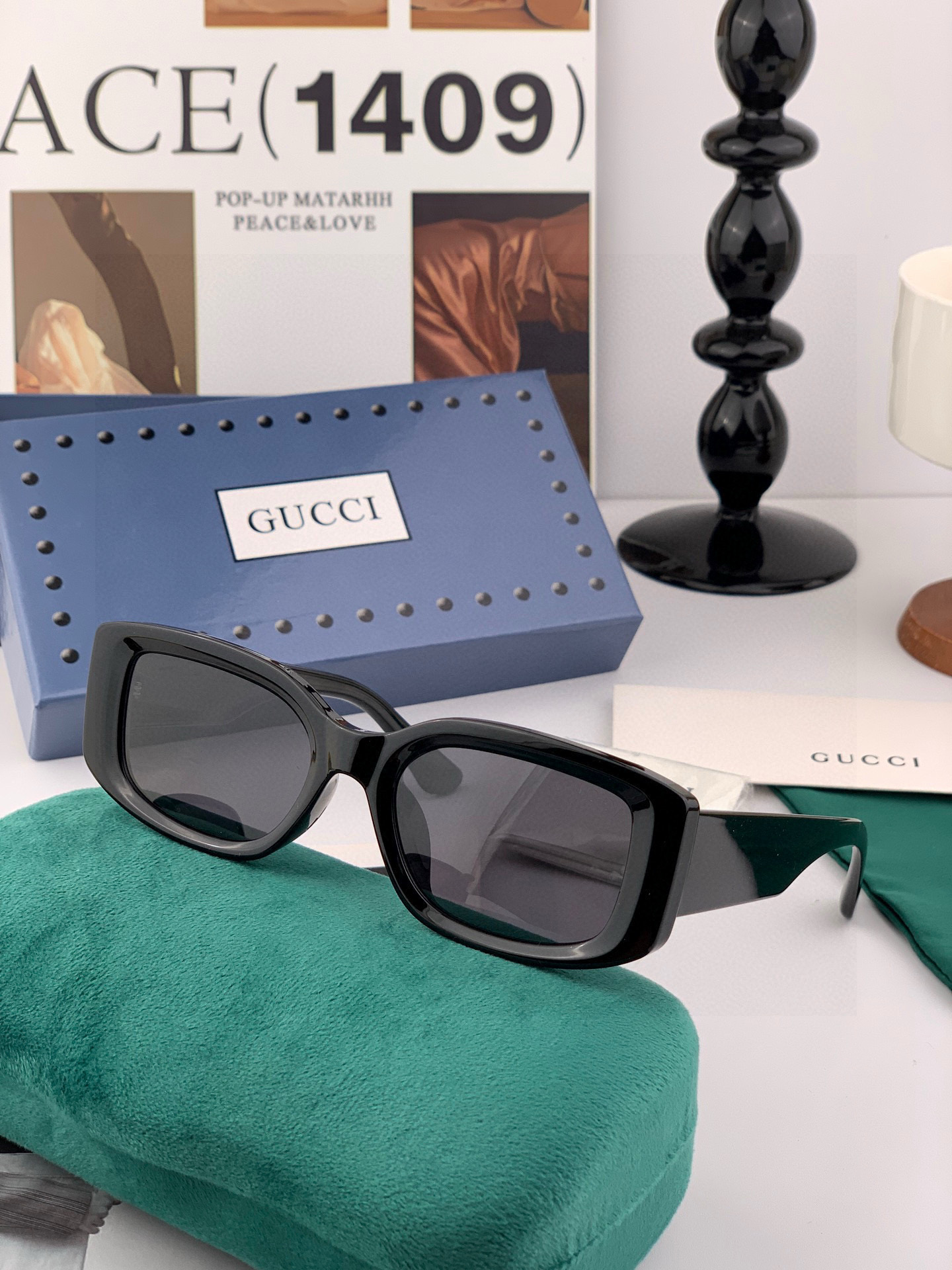 🔺 【GUCCI】2025开春新款 潮流爆款 时尚方框偏光太阳镜 高品质 佩戴舒适 网红潮款墨镜 女士高