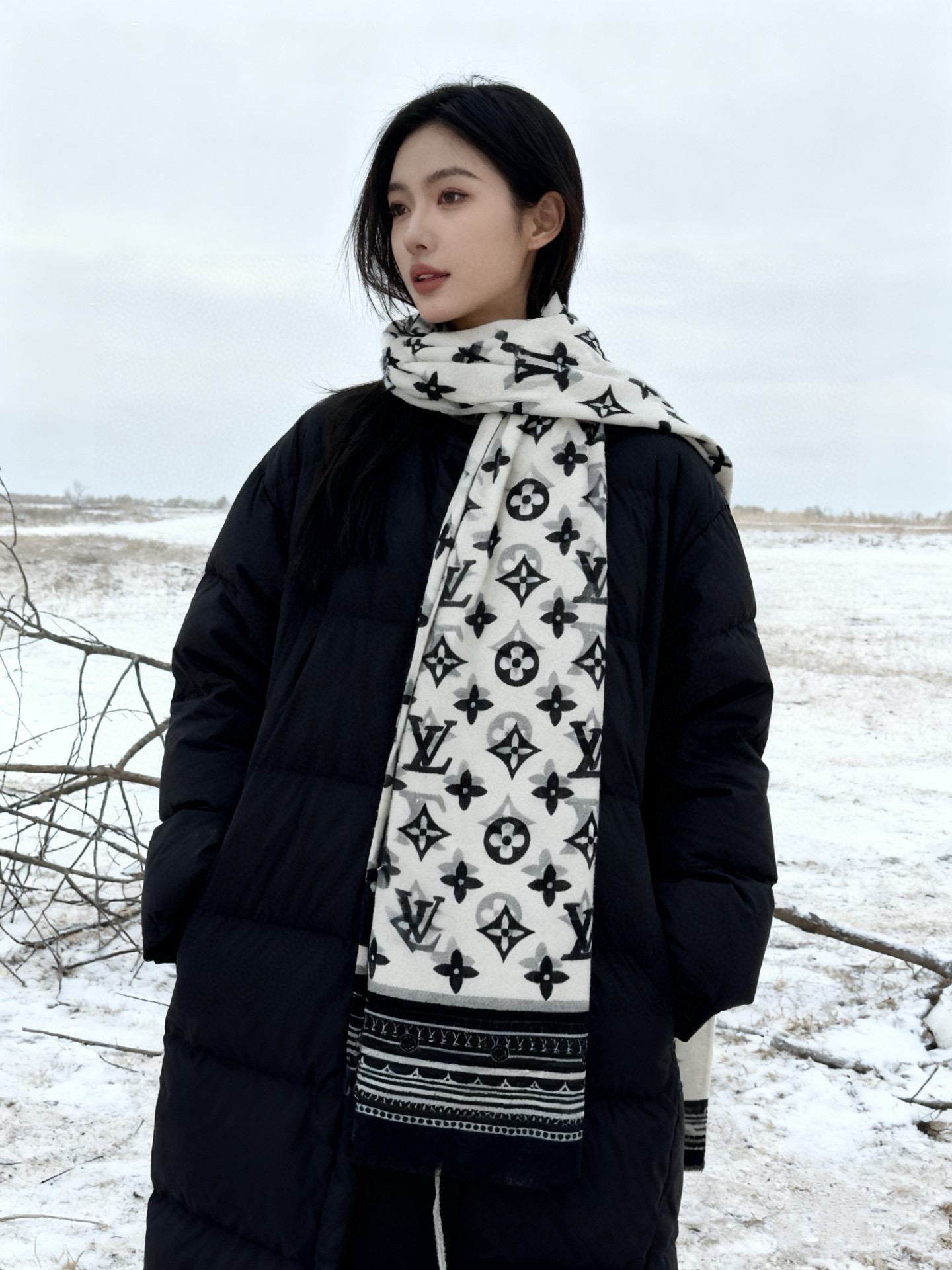 又时髦又百搭！LV新款老花长巾】提升气质和品味的好单品！！四季必备！！真的无敌实用！！Lv难得的羊绒长巾