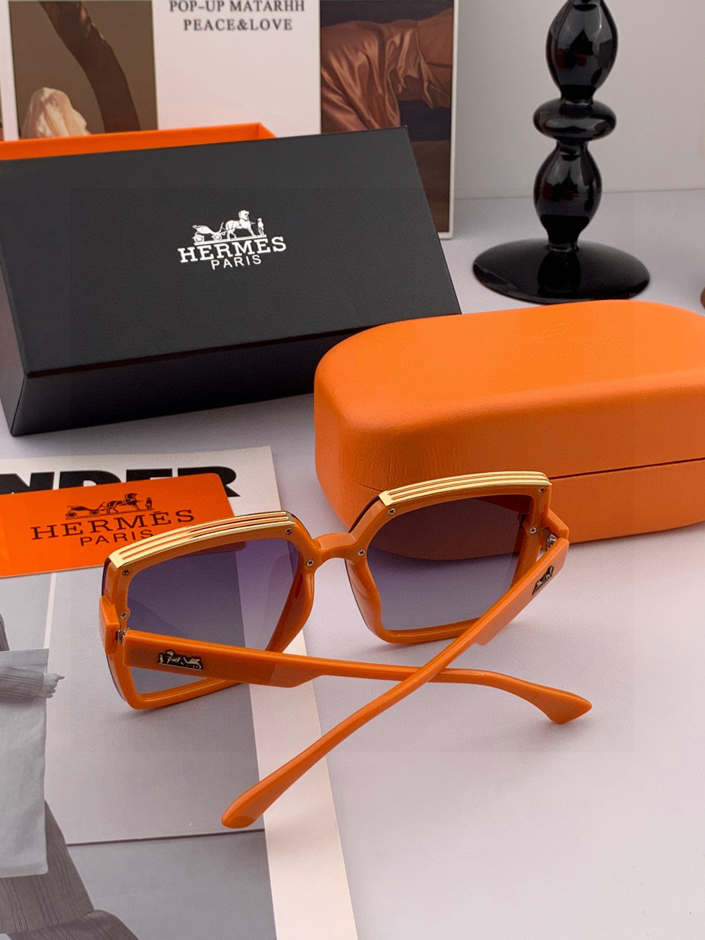 【TR偏光系列】爱马仕 经典的方框设计，不挑脸型，无论搭配大衣还是连衣裙都非常显气质尼龙偏光镜片预防紫外