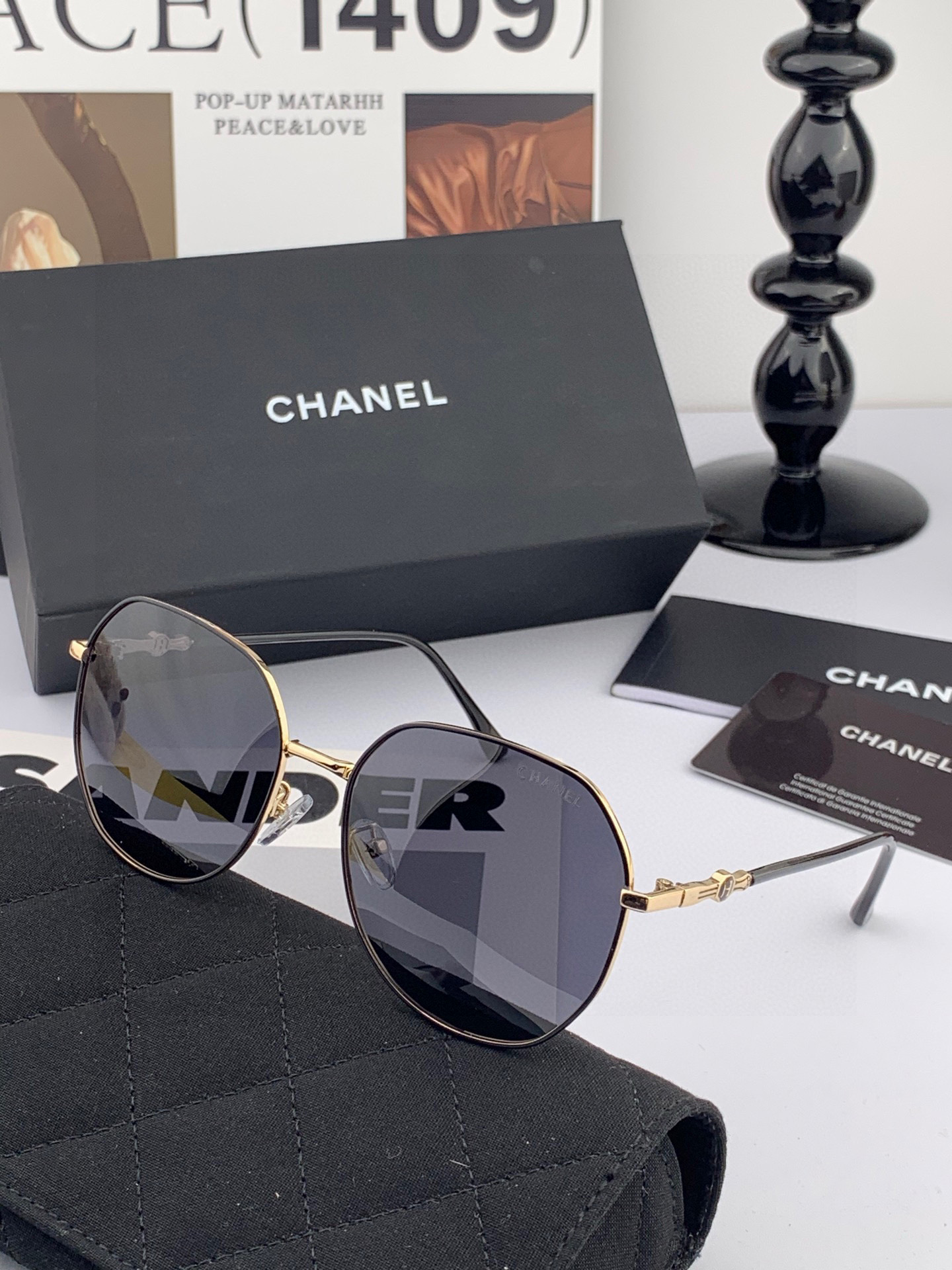 🔺 香奈儿 🔻2025官方新款 众多明星同款[色]‼️‼️新款大框偏光墨镜 🌈🌈宝丽来超清加厚太阳镜🔝🔝