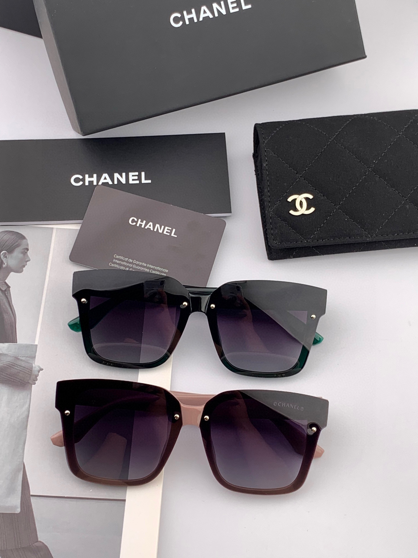 【CHANEL】香奈儿 2025新款潮流爆款 时尚方框太阳镜 佩戴舒适 网红潮款墨镜 ♥️♥️型号：CH