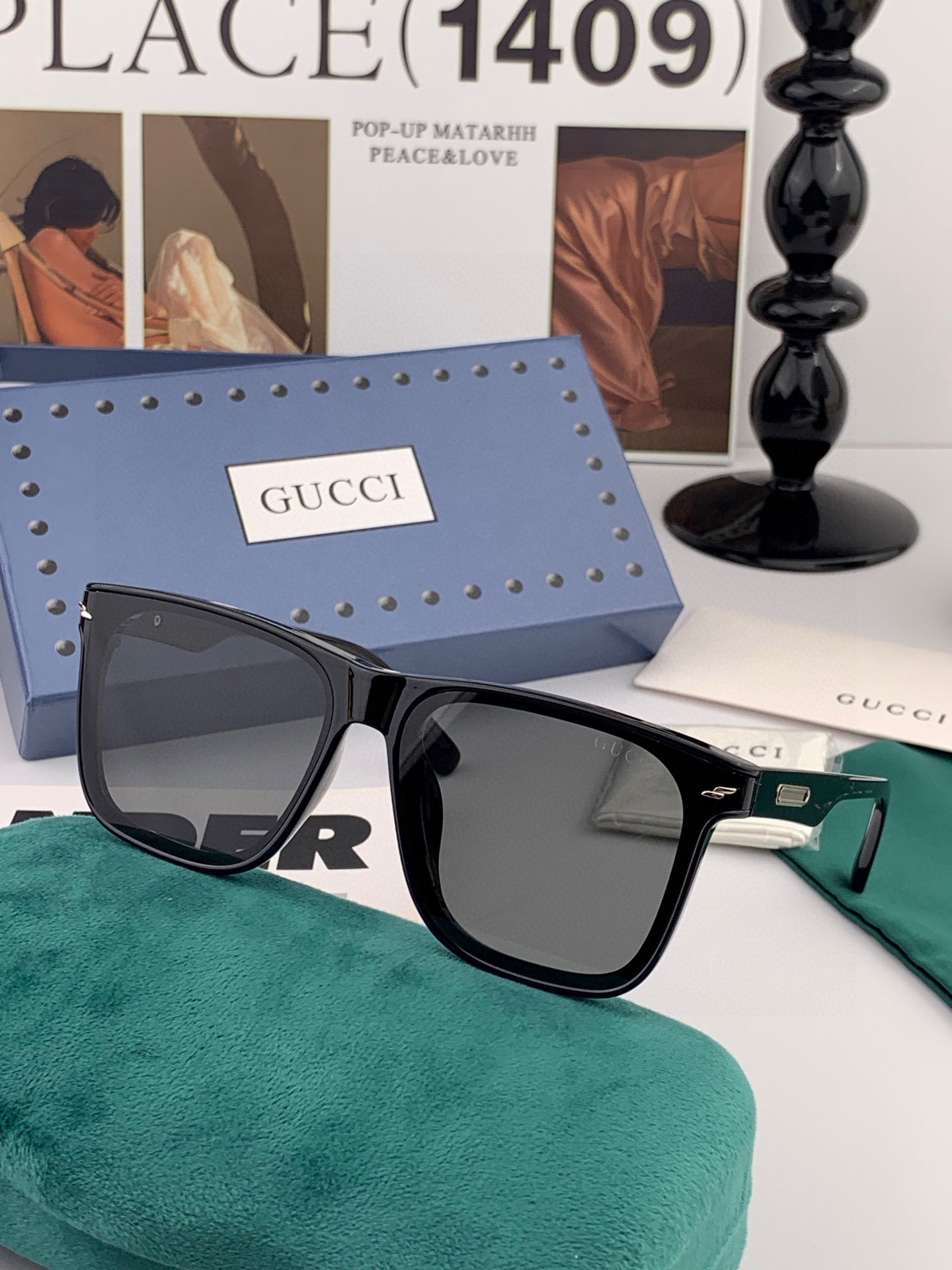 🔺 【GUCCI】2025开春新款 潮流爆款 时尚方框偏光太阳镜 高品质 佩戴舒适 网红潮款墨镜 女士高