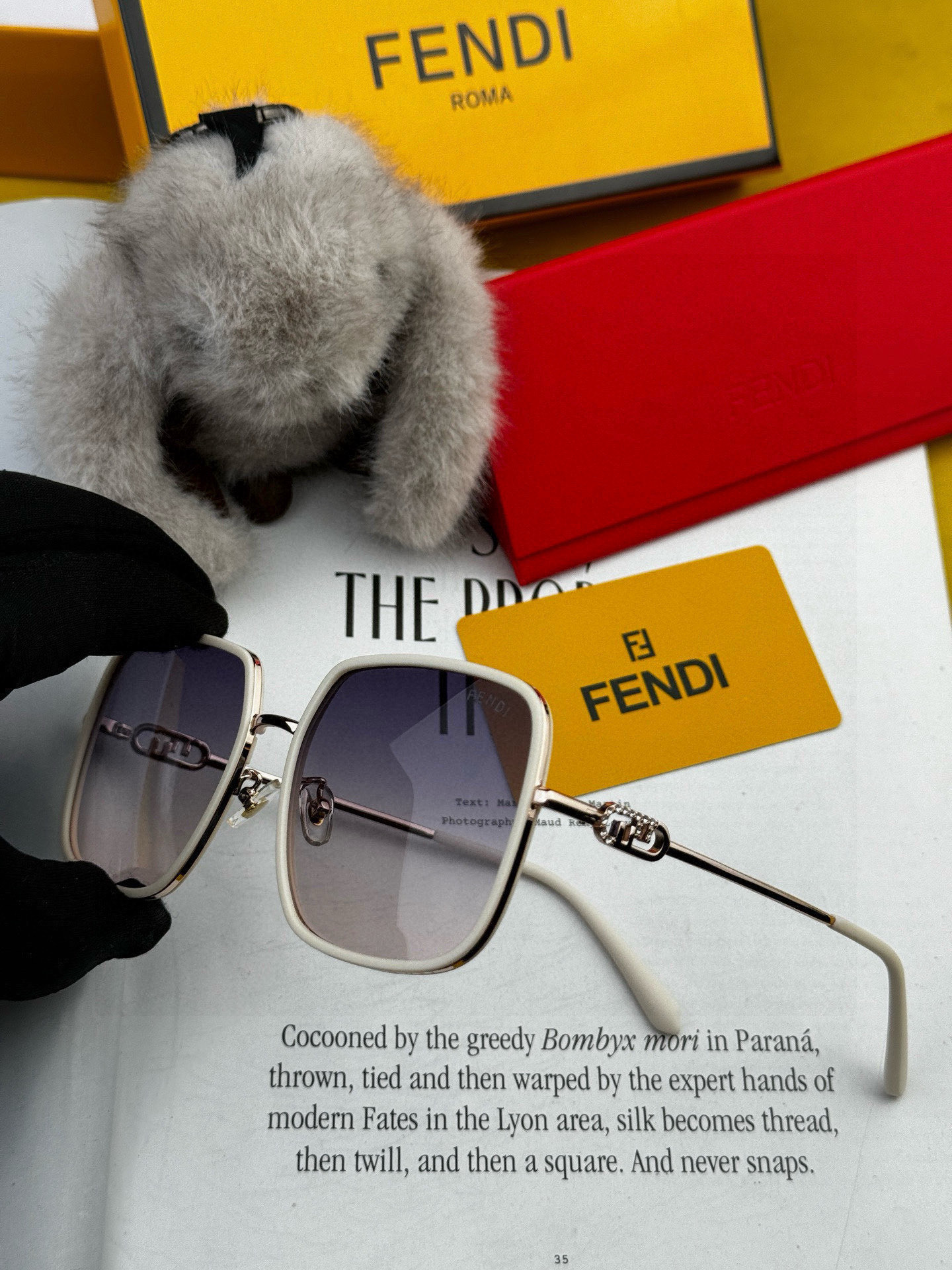 🔺 【芬迪】2025开春新款 潮流爆款 时尚方框偏光太阳镜 高品质 佩戴舒适 网红潮款墨镜 女士高清偏光