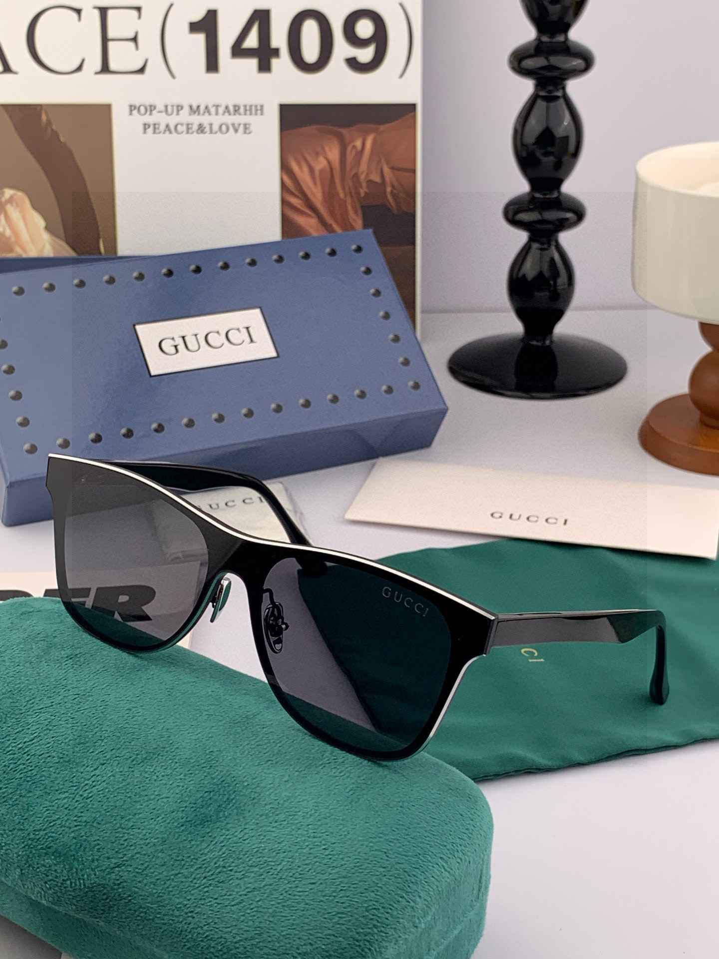 连体镜GUCCI2025开春新款一体镜 大框太阳镜男女同款 😎 爆款大框尼龙太阳镜 超逼格超酷 镜腿品牌