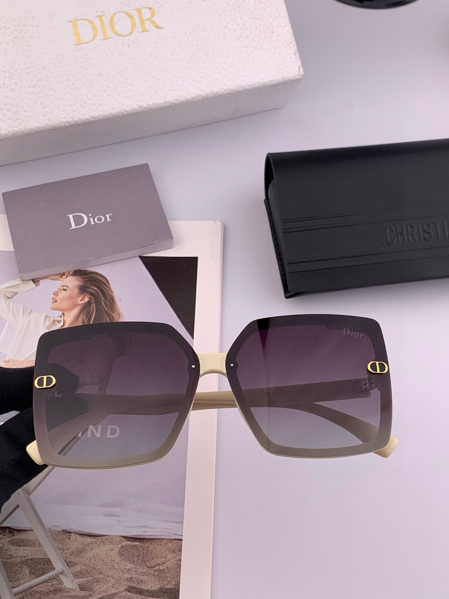 🔺 【DIOR-迪奥】2025开春新款 潮流爆款 时尚方框偏光太阳镜 高品质 佩戴舒适 网红潮款墨镜 女