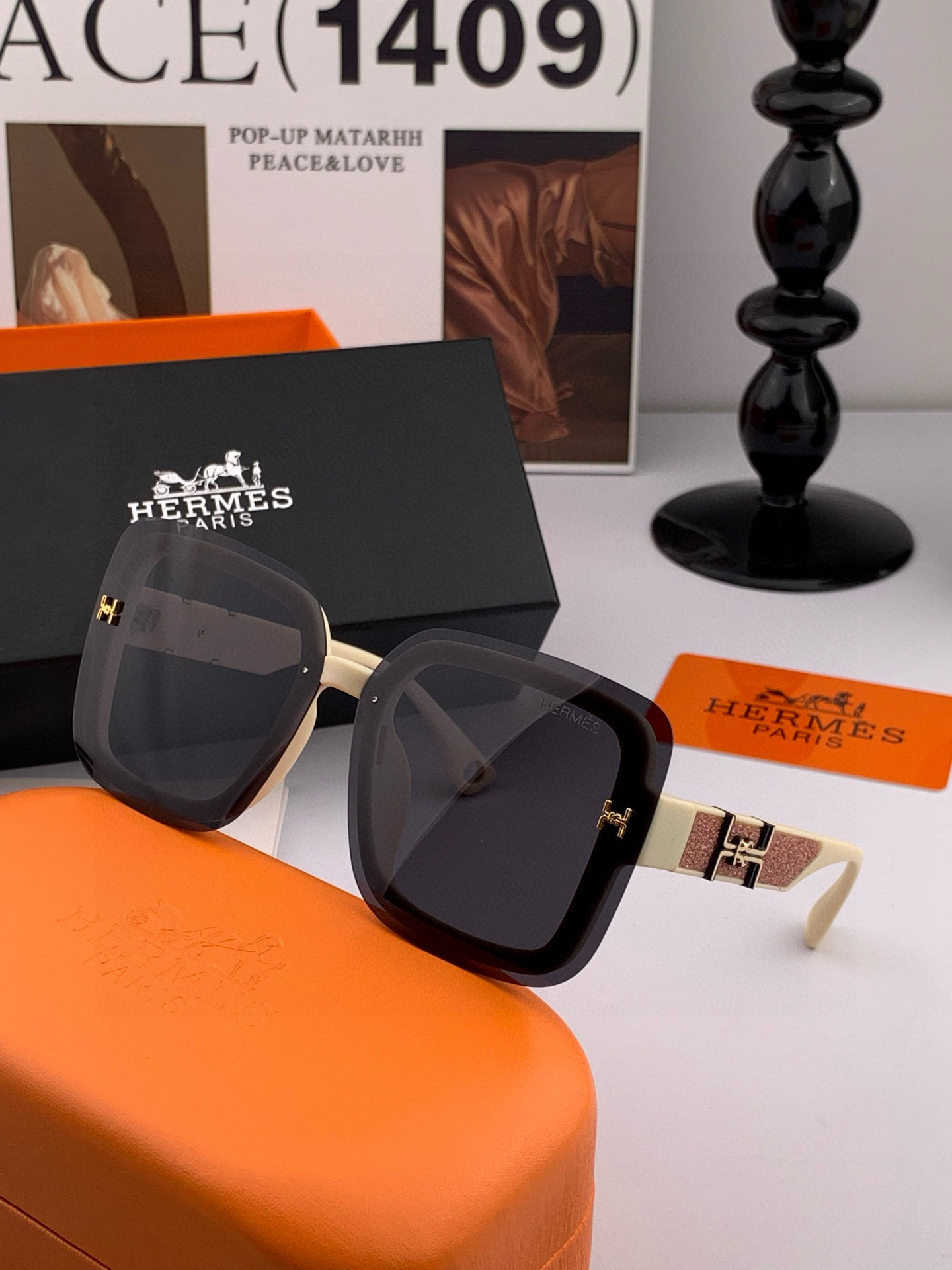 【TR偏光系列】爱马仕 经典的方框设计，不挑脸型，无论搭配大衣还是连衣裙都非常显气质尼龙偏光镜片预防紫外