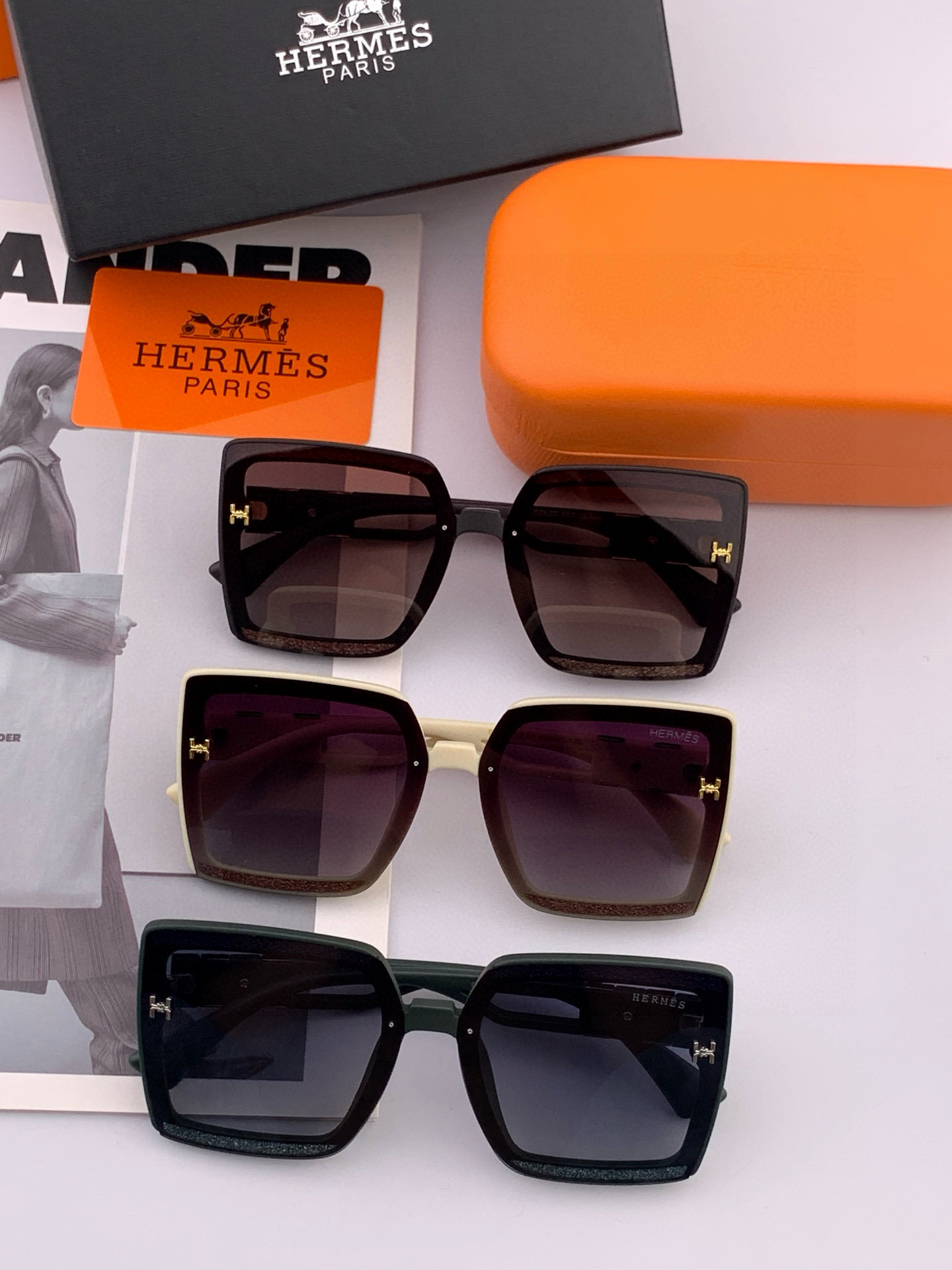 【TR偏光系列】爱马仕 经典的方框设计，不挑脸型，无论搭配大衣还是连衣裙都非常显气质尼龙偏光镜片预防紫外