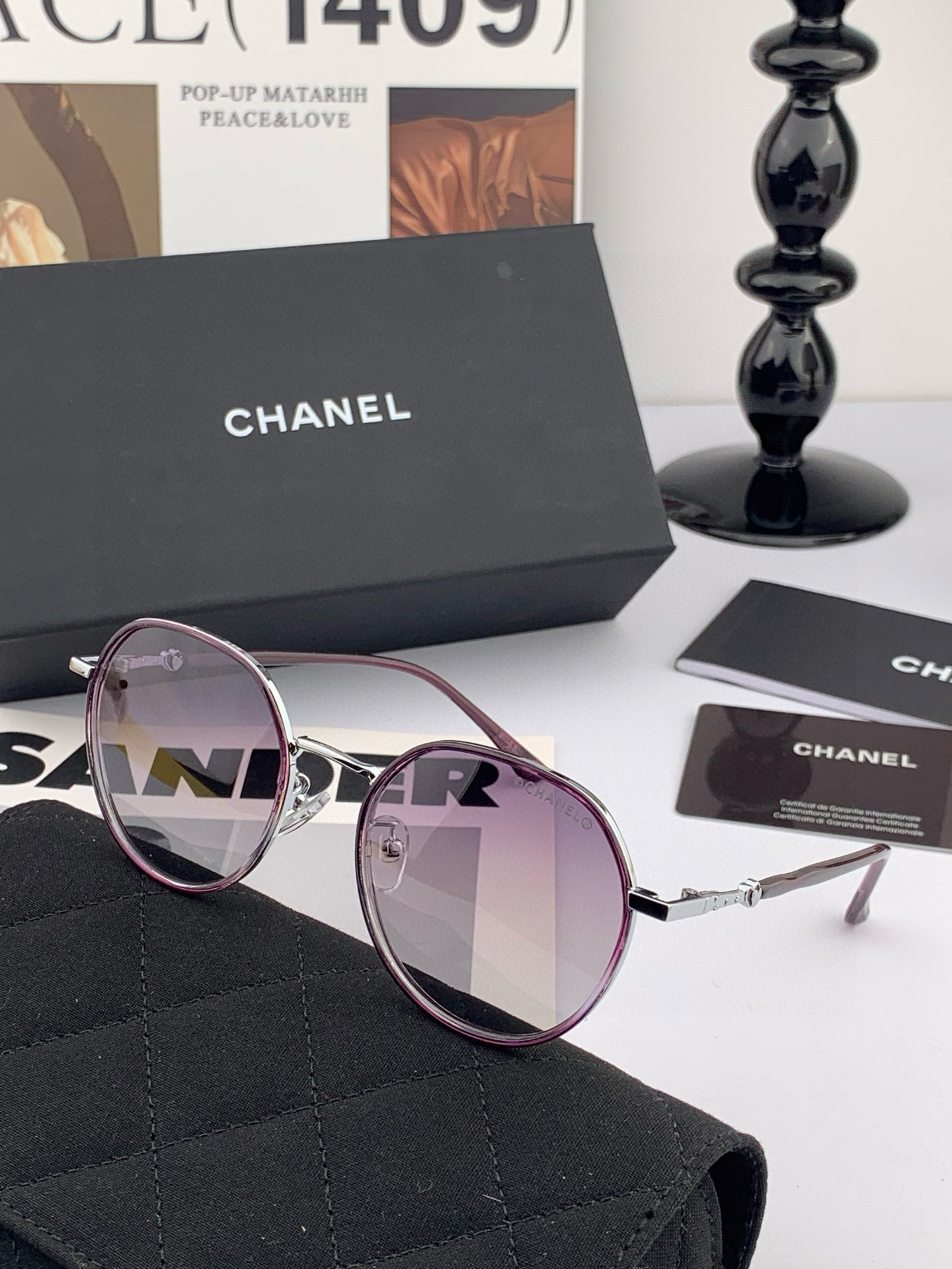 香奈儿 2025开春新款太阳镜 各路网红纷纷带起气场满分‼️ 俏皮甜美.上脸效果更佳.金属质感超好 型号