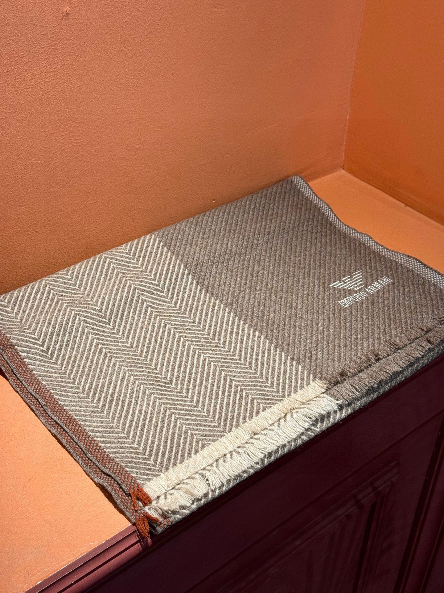 EMPORIO ARMANI。EA阿玛尼。秋冬新品，男士羊绒围巾。，无敌贴身质感，弹力极好，超级搭配王，