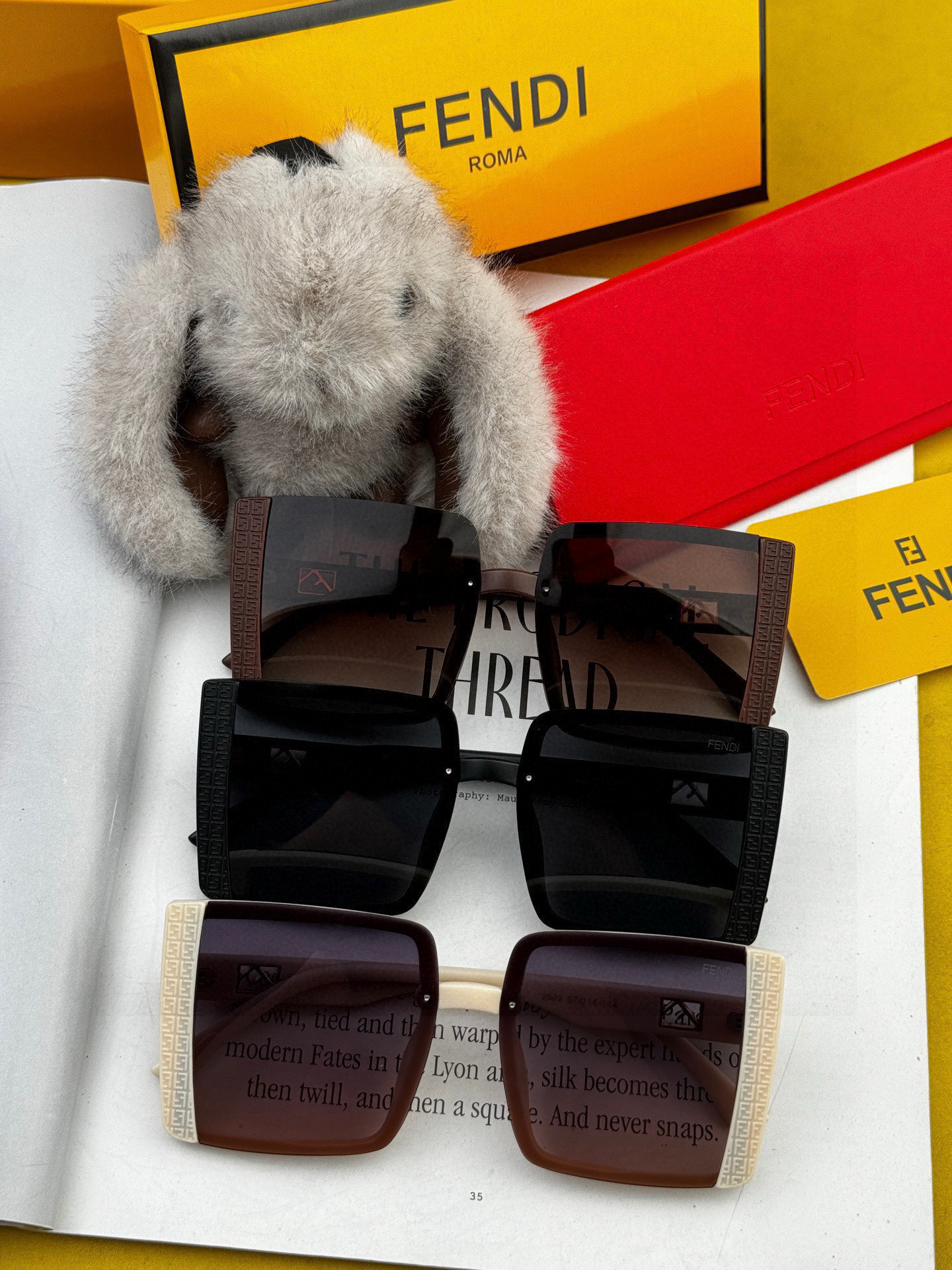 🔺 【芬迪】2025开春新款 潮流爆款 时尚方框偏光太阳镜 高品质 佩戴舒适 网红潮款墨镜 女士高清偏光