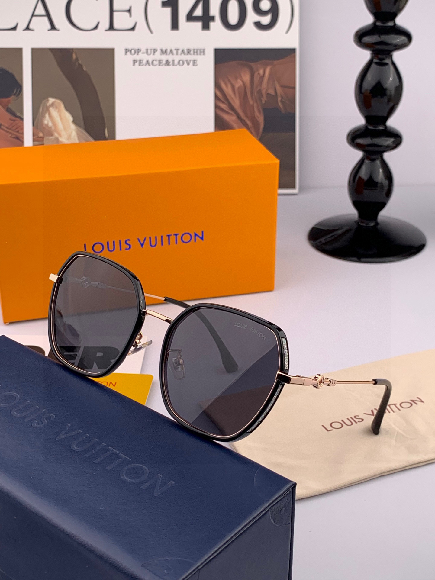 LV 太阳镜潮品官网模特同款 [玫瑰][玫瑰]四叶草🍀精致个性设计简约时尚 高品质值得拥有绝对潮爆整个夏