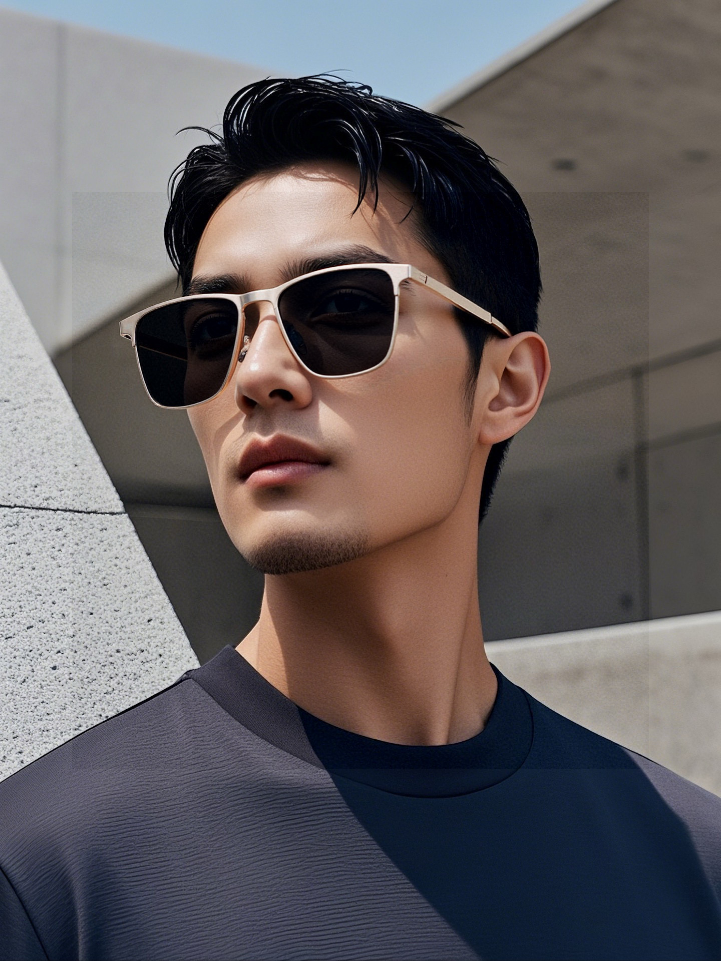 【阿玛尼】2025新款超百搭金属尼龙太阳镜、造型轮廓超大镜框完美修饰脸型，时尚超级百搭 ！型号：A961