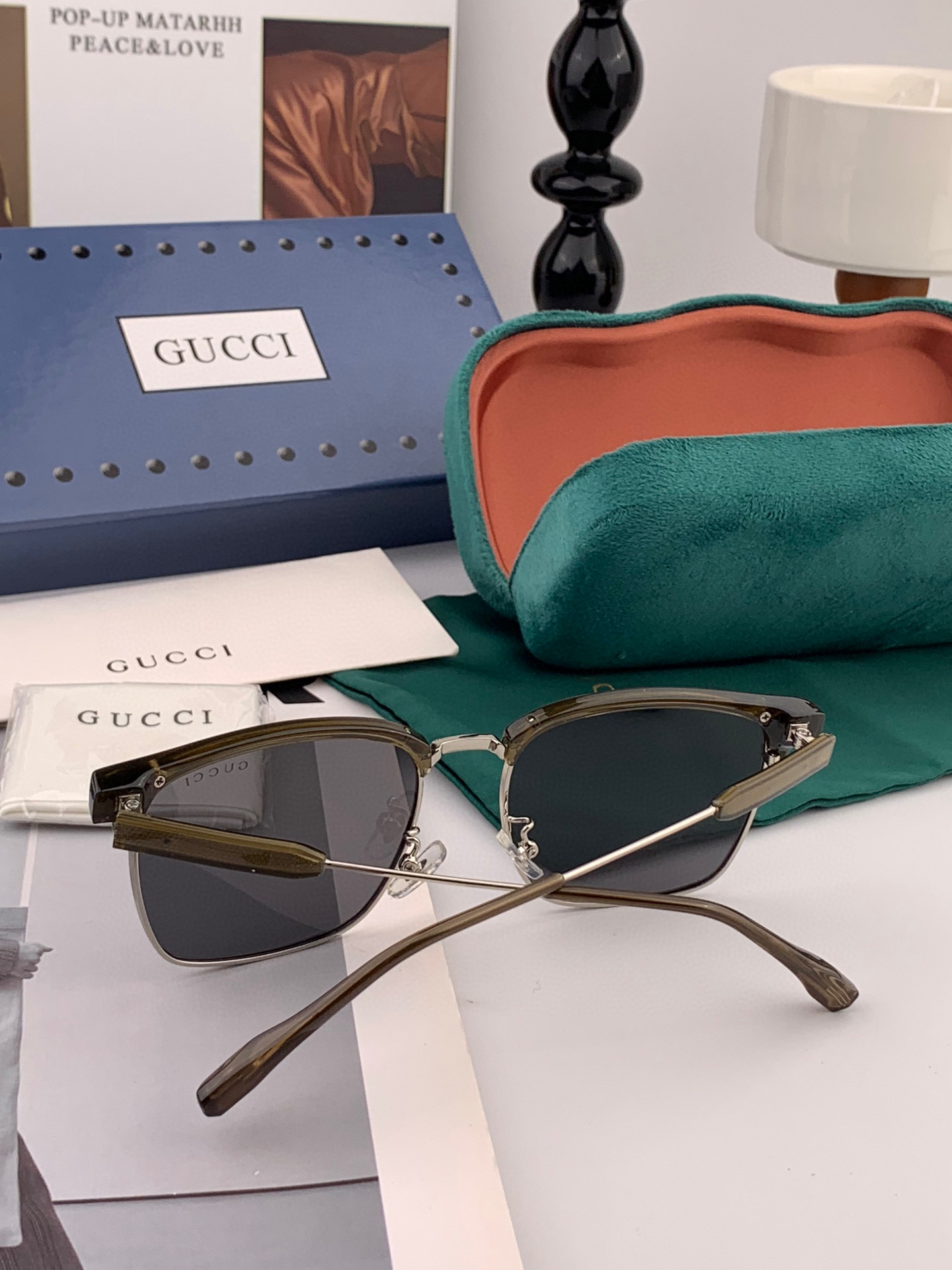 🔺 【GUCCI-偏光太阳镜】2025开春新款 潮流爆款 时尚方框偏光太阳镜 高品质 佩戴舒适 网红潮款