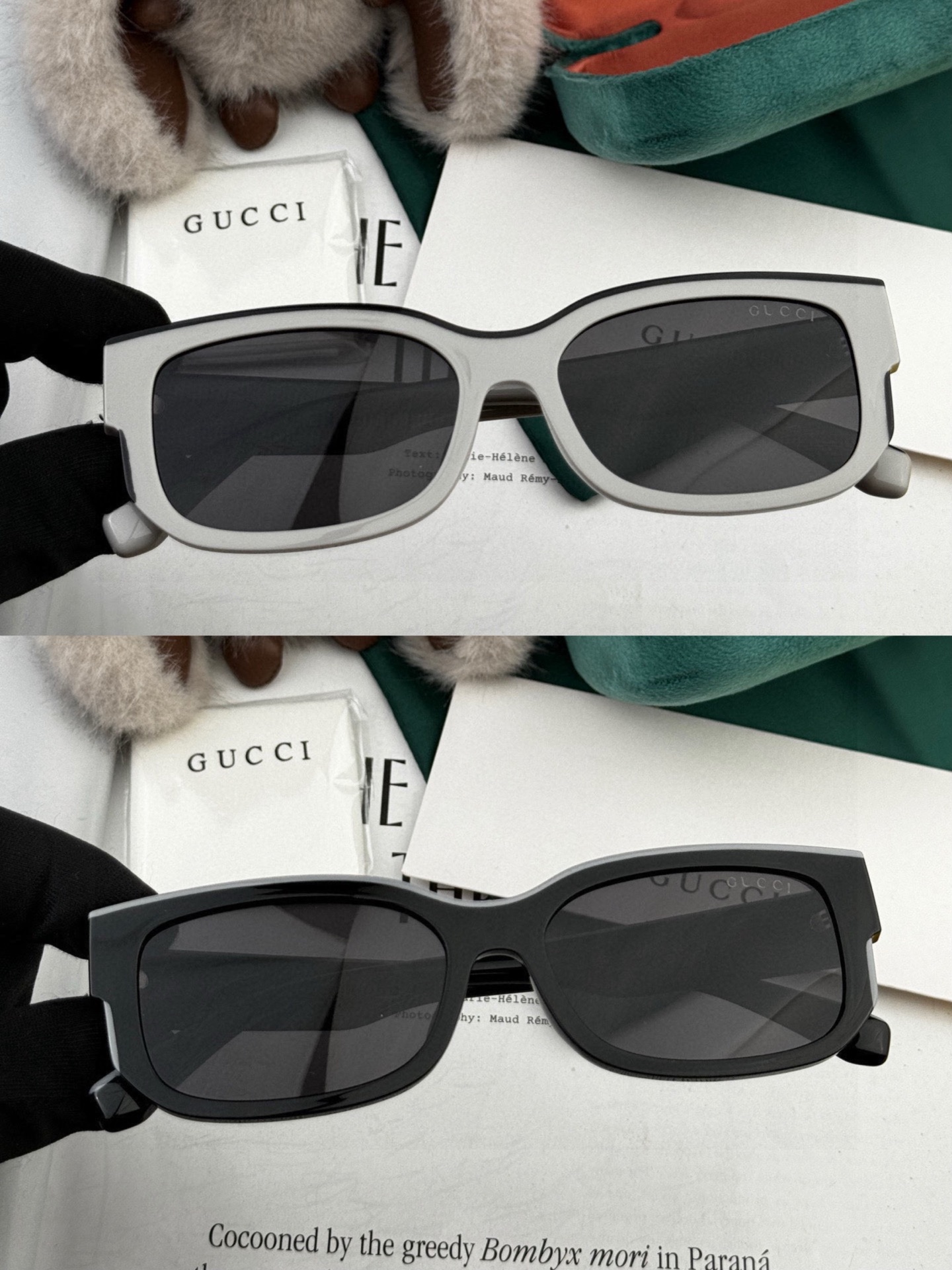 Gucci 经典的小框设计，不挑脸型，无论搭配大衣还是连衣裙都非常显气质尼龙偏光镜片预防紫外线 型号：G